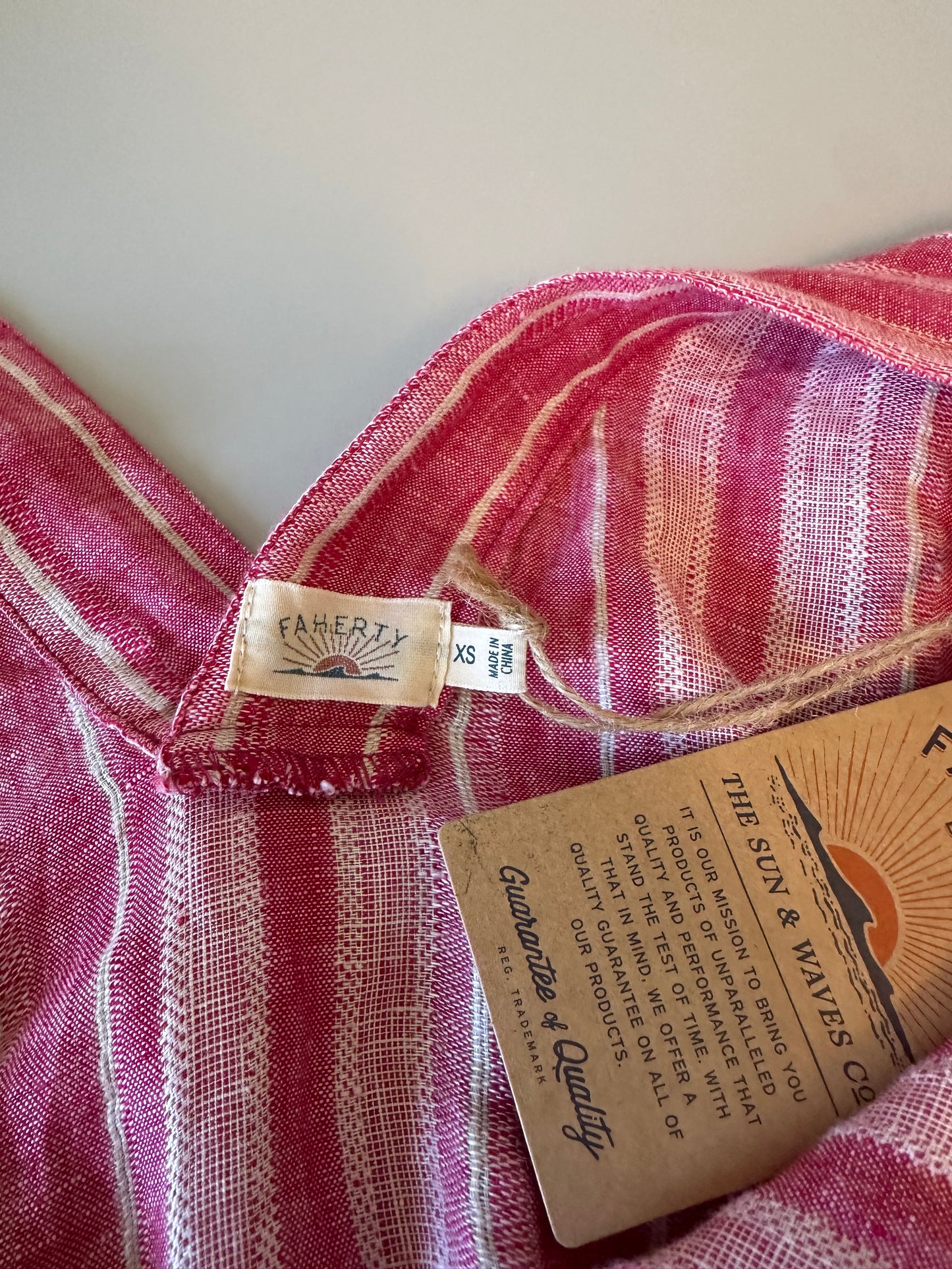 NWT Faherty Azure Linen Dress in Granita Stripe | Size XS