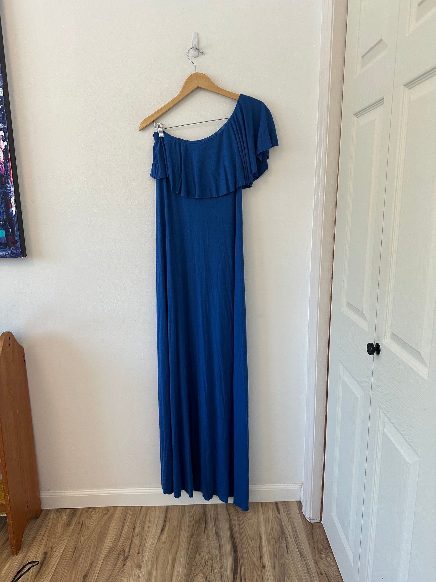 Rachel Pally Carlita One Shoulder Ruffle Maxi Dress | Size Medium
