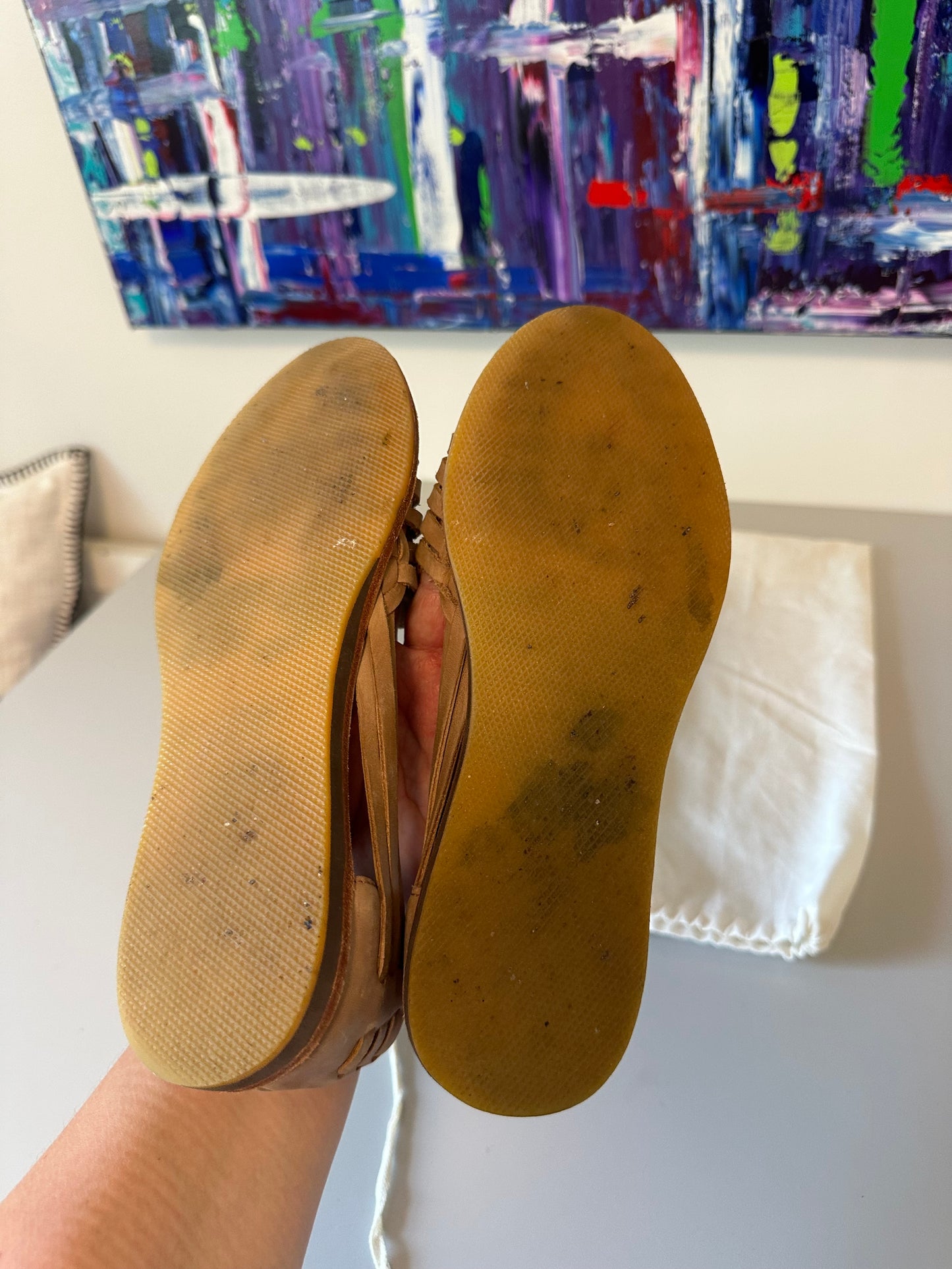 Nisolo Huarache Sandal 2.0 in Almond Leather | Size 7.5