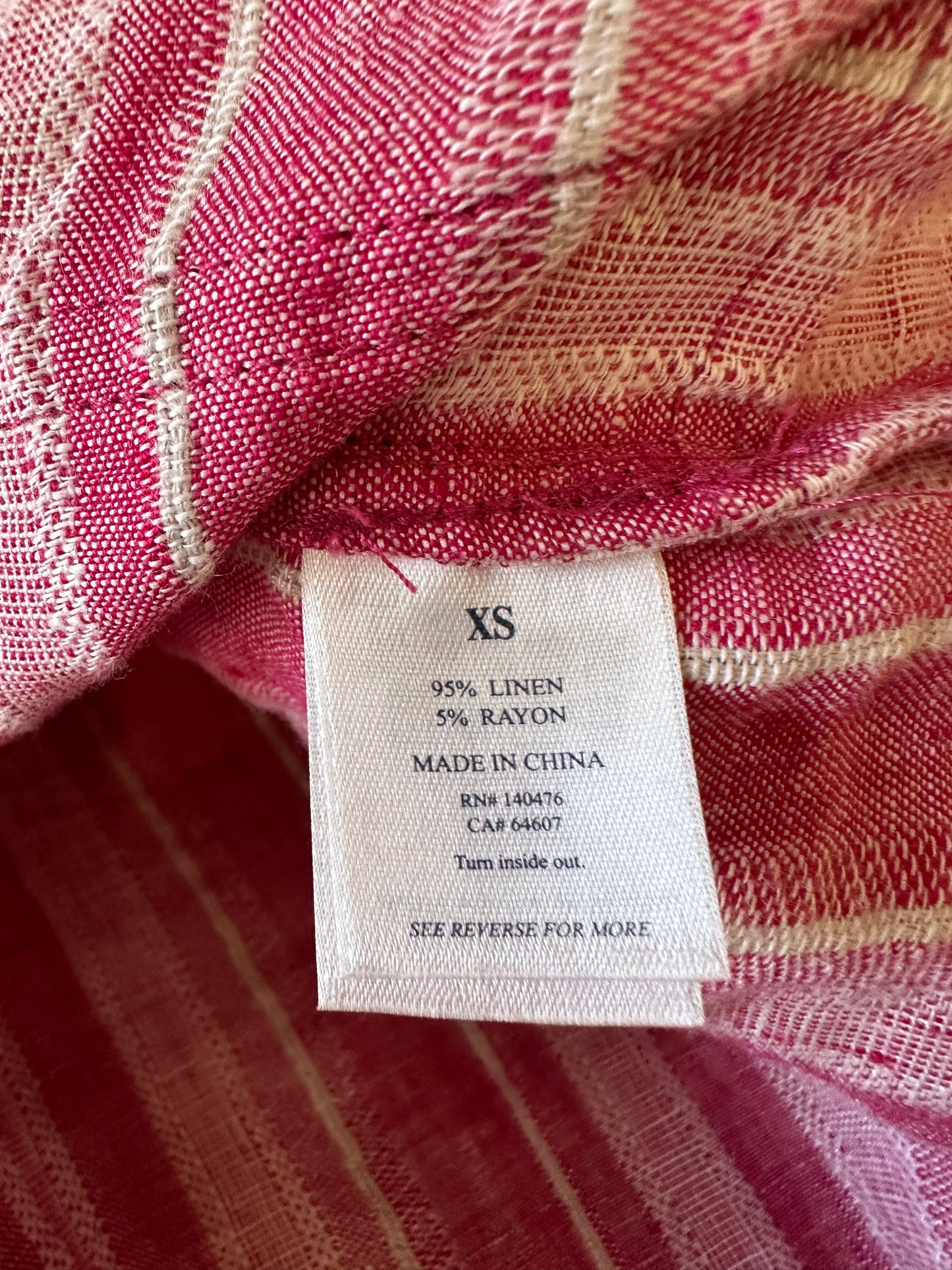 NWT Faherty Azure Linen Dress in Granita Stripe | Size XS