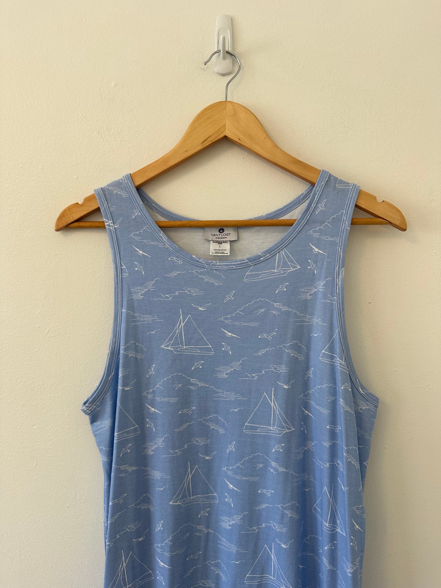 Nantucket Kids Blue Printed Tank Dress | Size Large