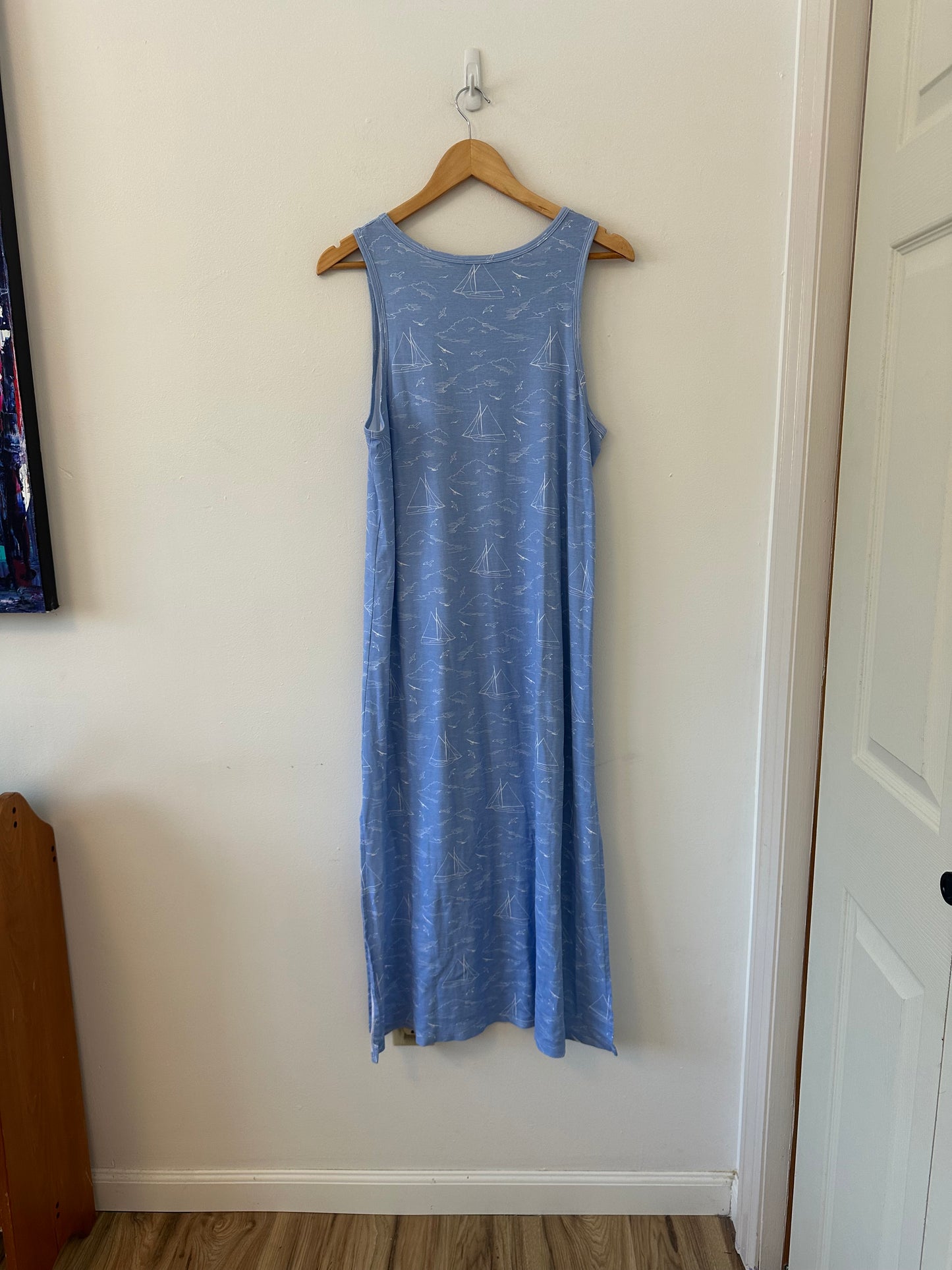 Nantucket Kids Blue Printed Tank Dress | Size Large