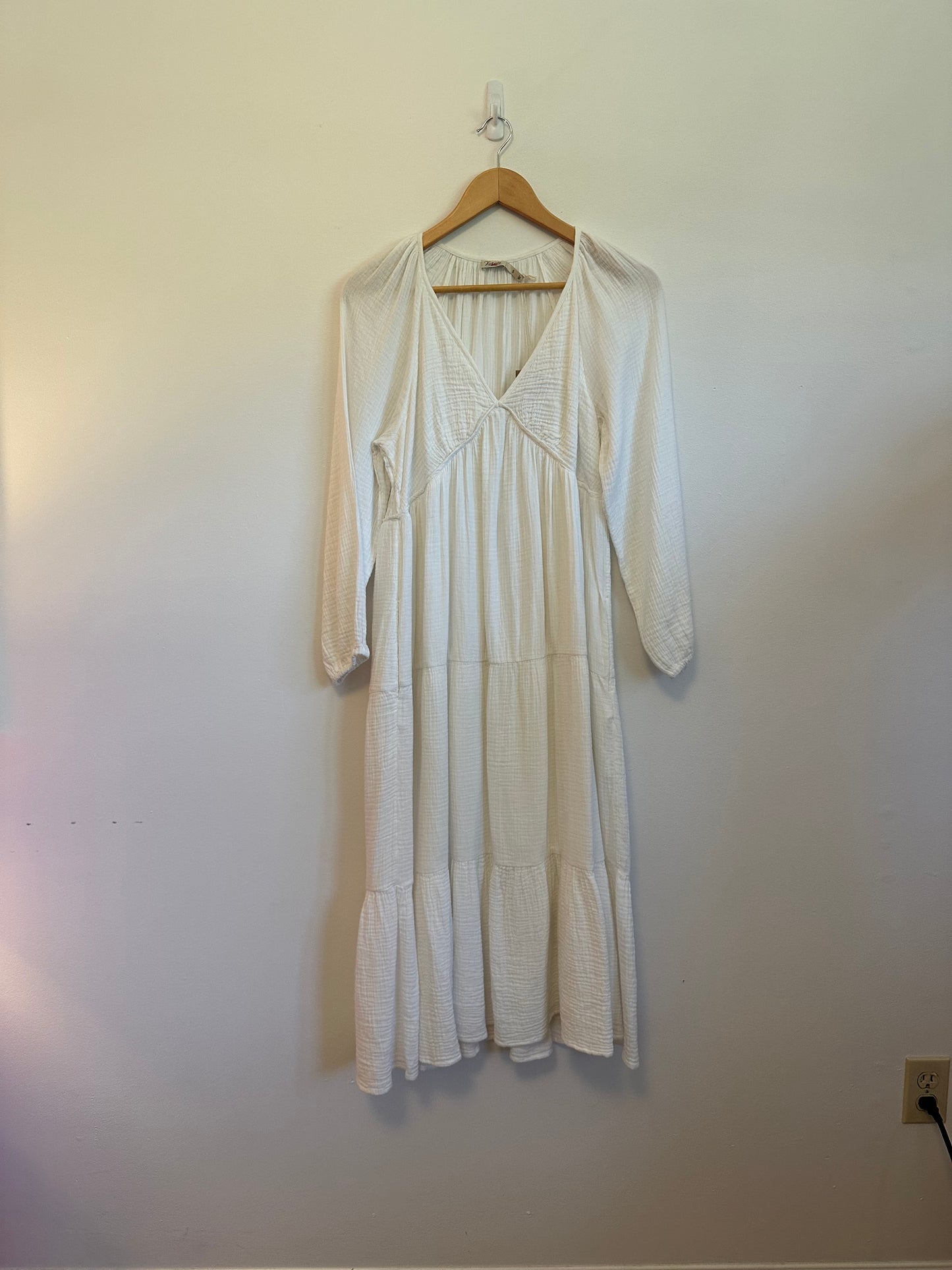 NWT Faherty Dream Cotton Gauze Sirene Dress in White | Size Small