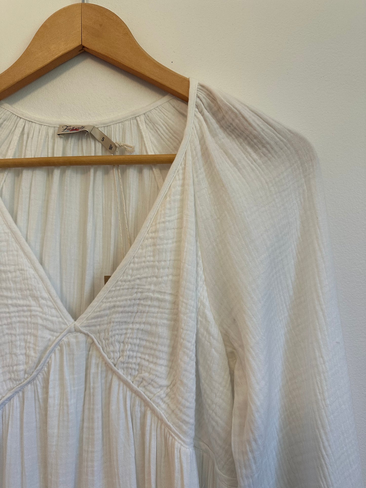 NWT Faherty Dream Cotton Gauze Sirene Dress in White | Size Small