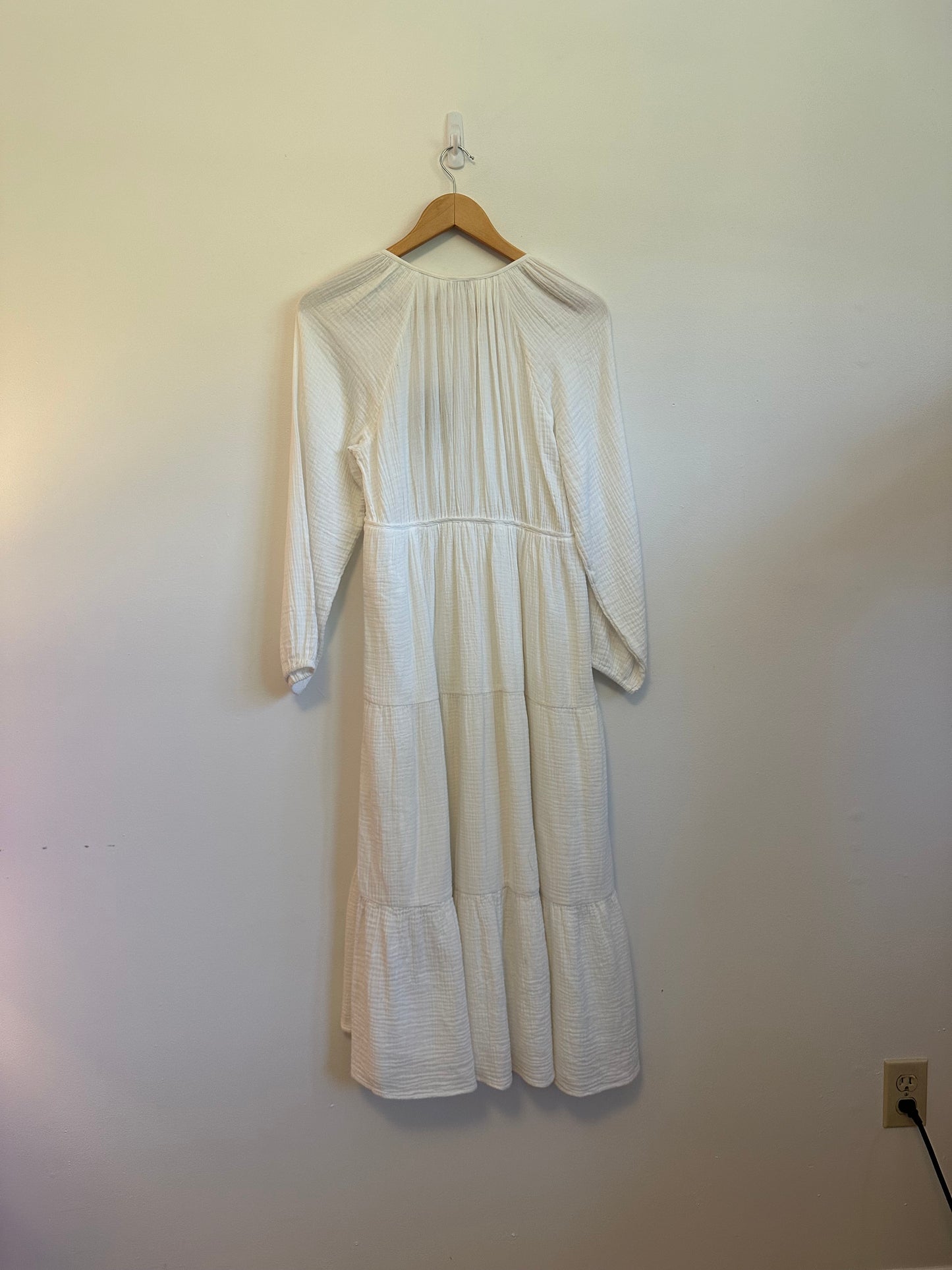 NWT Faherty Dream Cotton Gauze Sirene Dress in White | Size Small