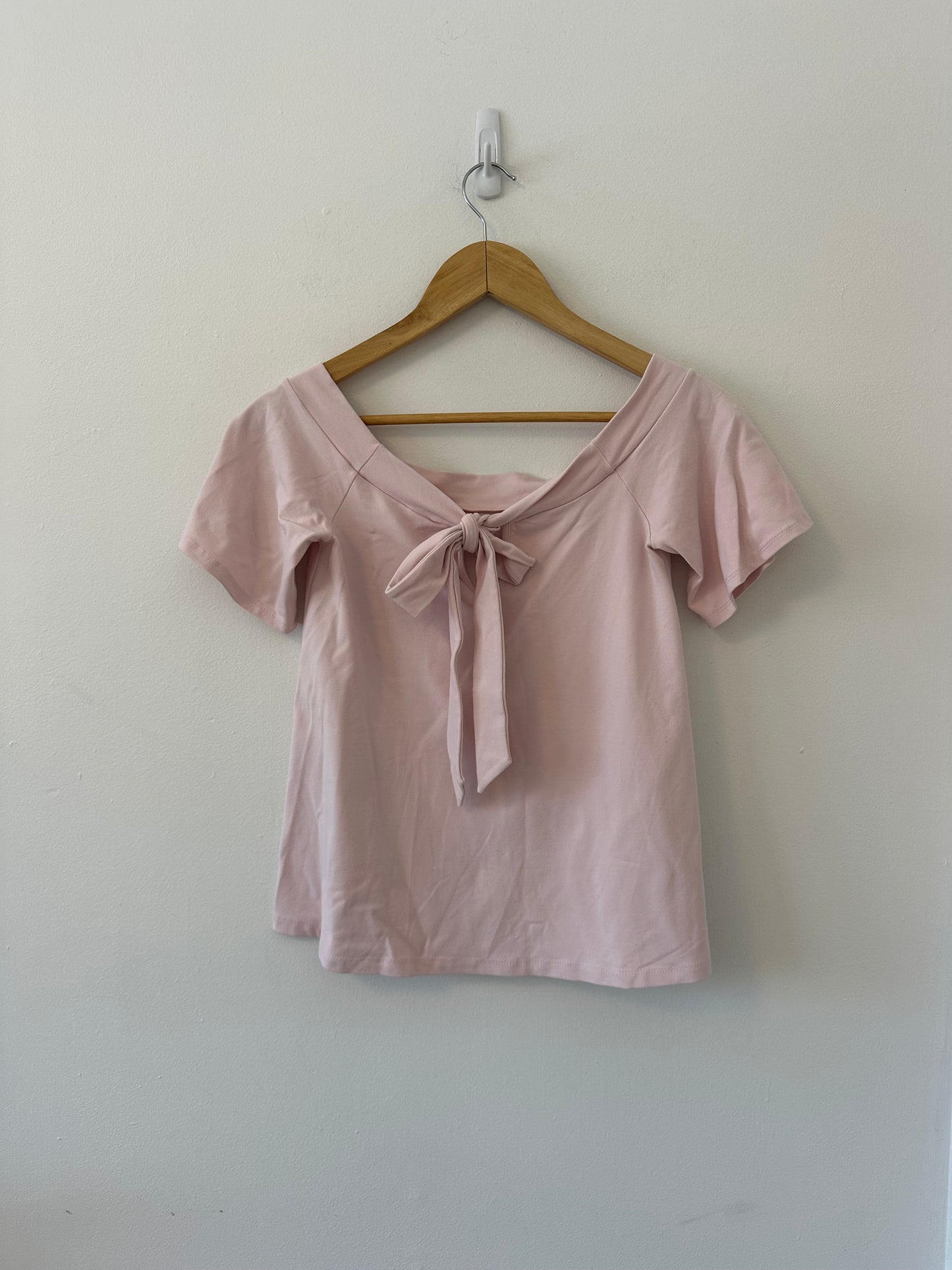 Susana Monaco Ballet Pink Bow Back T-Shirt | Size Small
