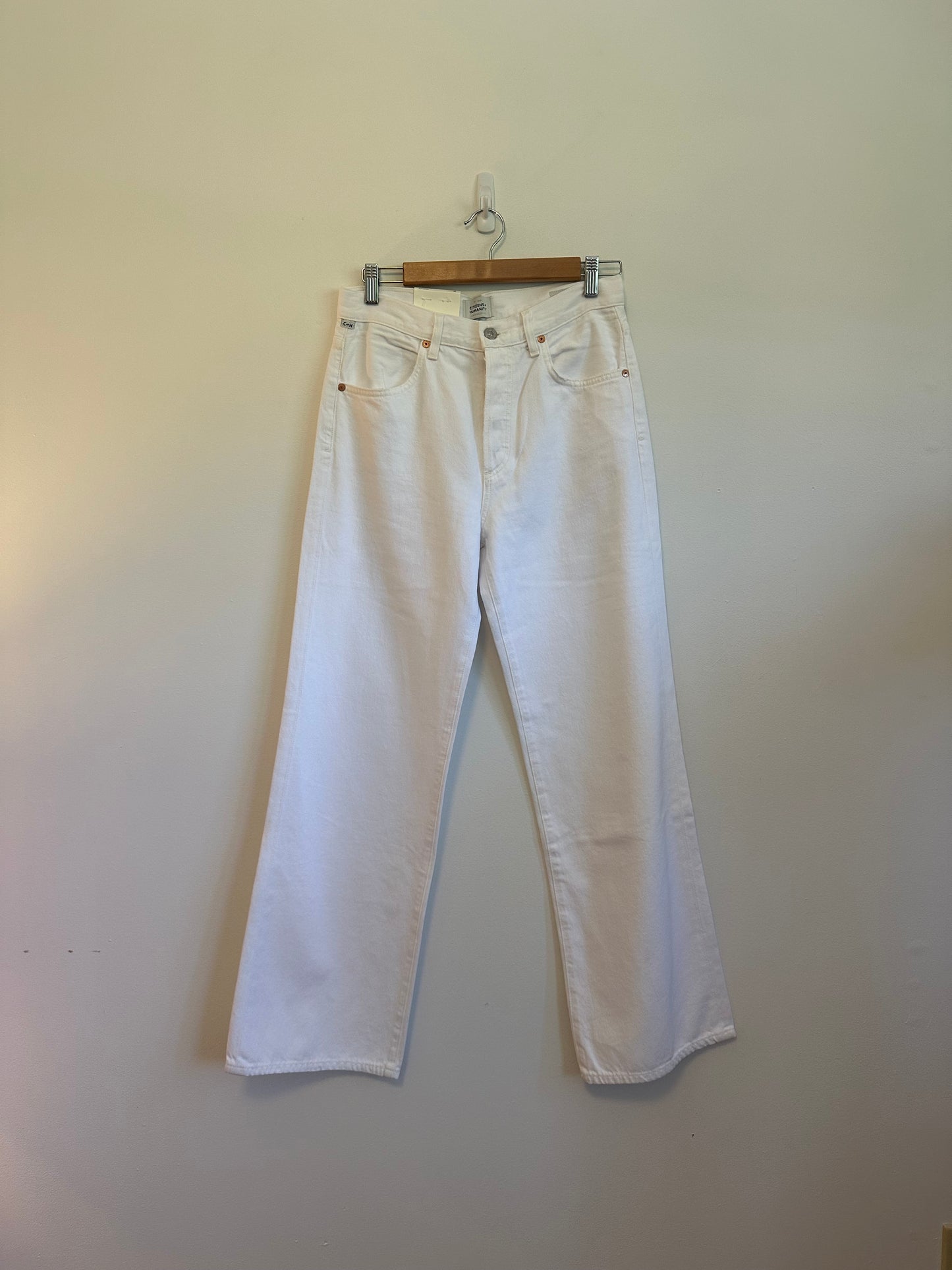 NWT Citizens of Humanity Annina Straight Leg White Jeans | Size 26