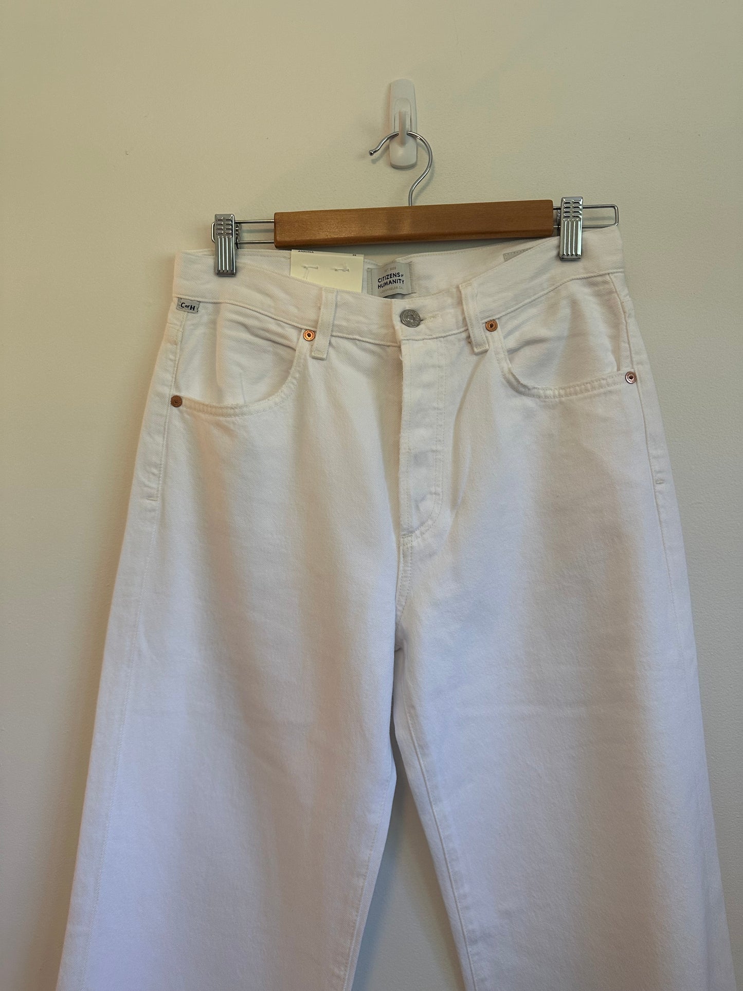NWT Citizens of Humanity Annina Straight Leg White Jeans | Size 26