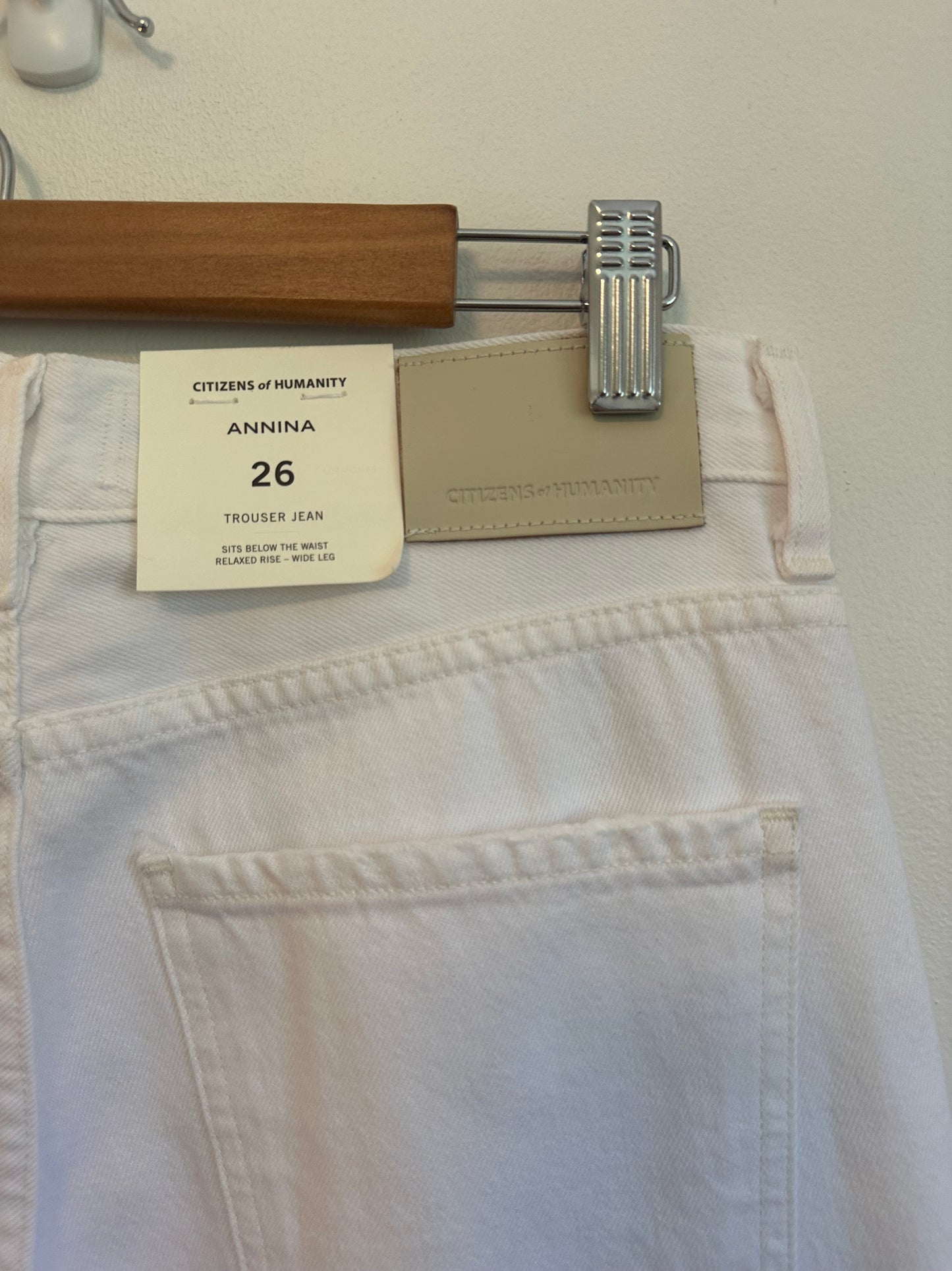 NWT Citizens of Humanity Annina Straight Leg White Jeans | Size 26