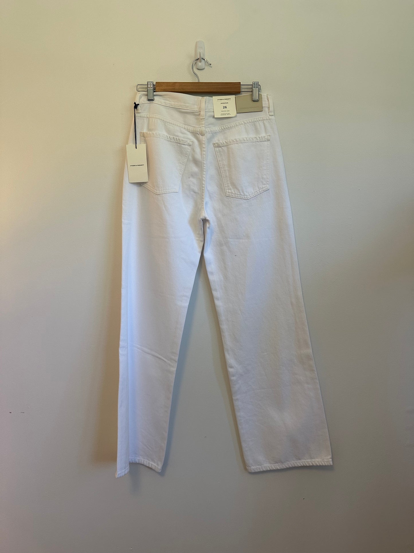 NWT Citizens of Humanity Annina Straight Leg White Jeans | Size 26