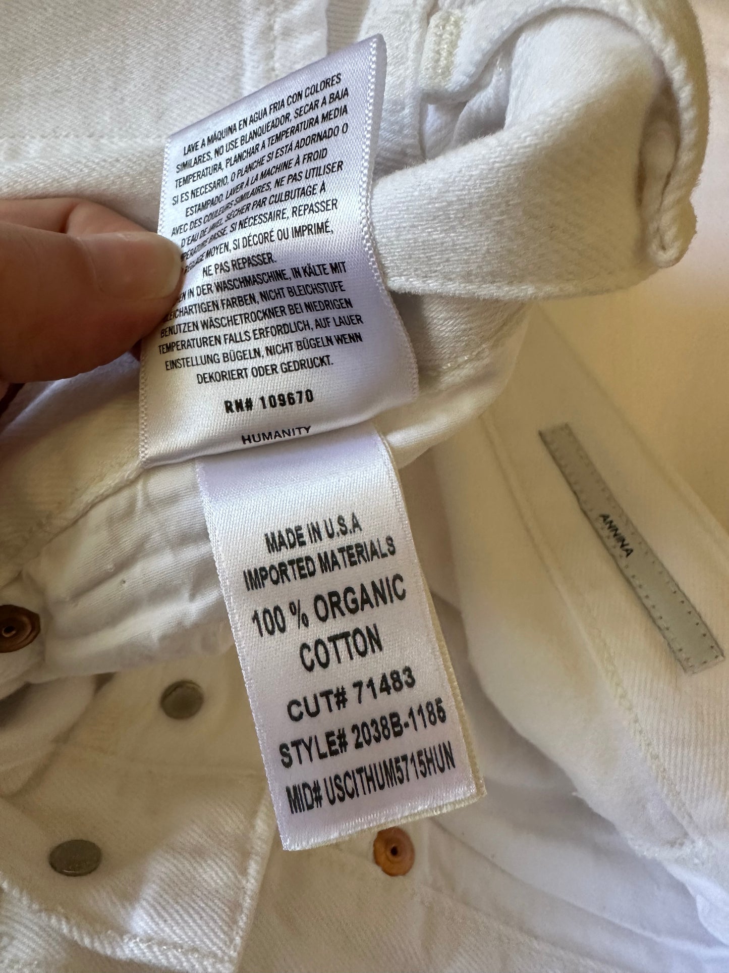 NWT Citizens of Humanity Annina Straight Leg White Jeans | Size 26