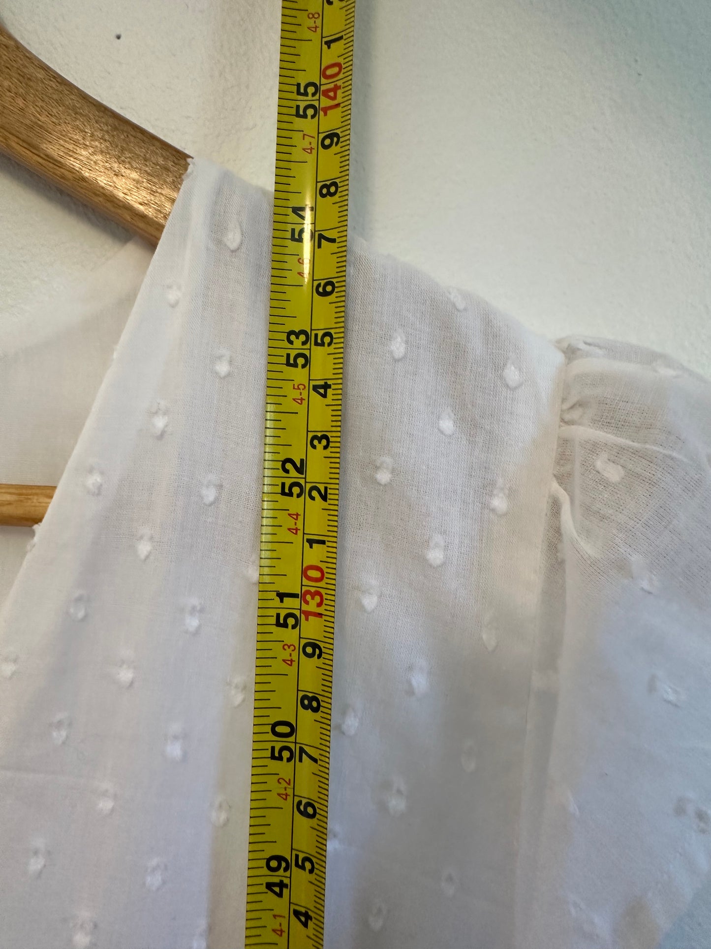 NWT Emerson Fry White Swiss Dot Cotton Dress | Size Large
