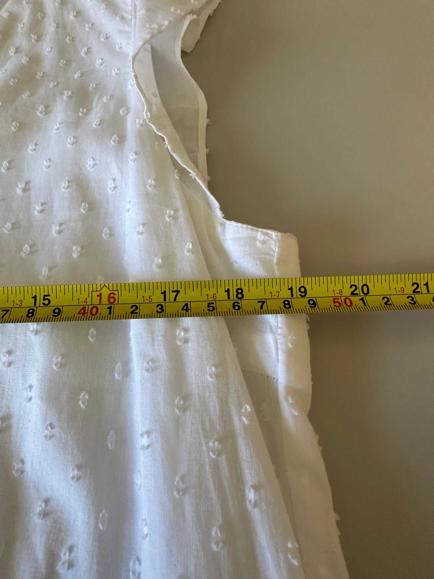 NWT Emerson Fry White Swiss Dot Cotton Dress | Size Large