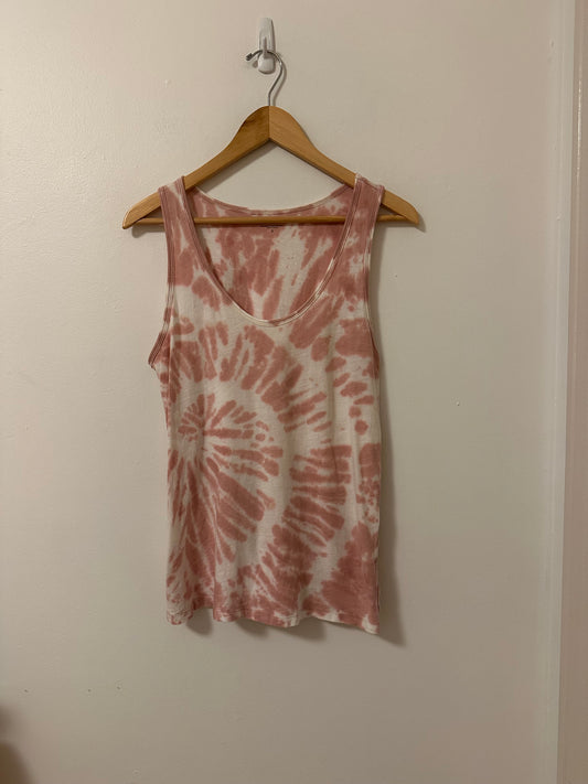 Athleta Tie Dye Cotton Tank Top in Palermo Pink | Size Small