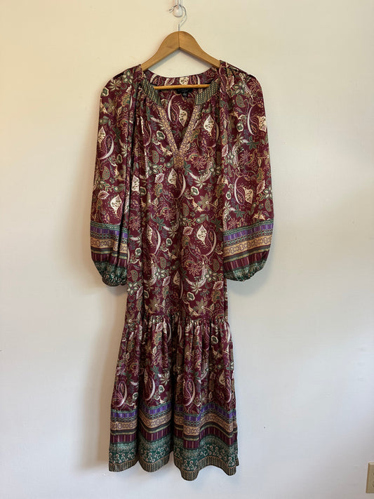 Current Air Paisley Printed Midi Dress | Size Small