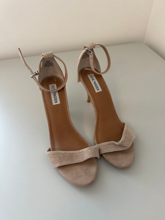 Steve Madden Adelle Tan Suede Strappy Heels | Size 9.5