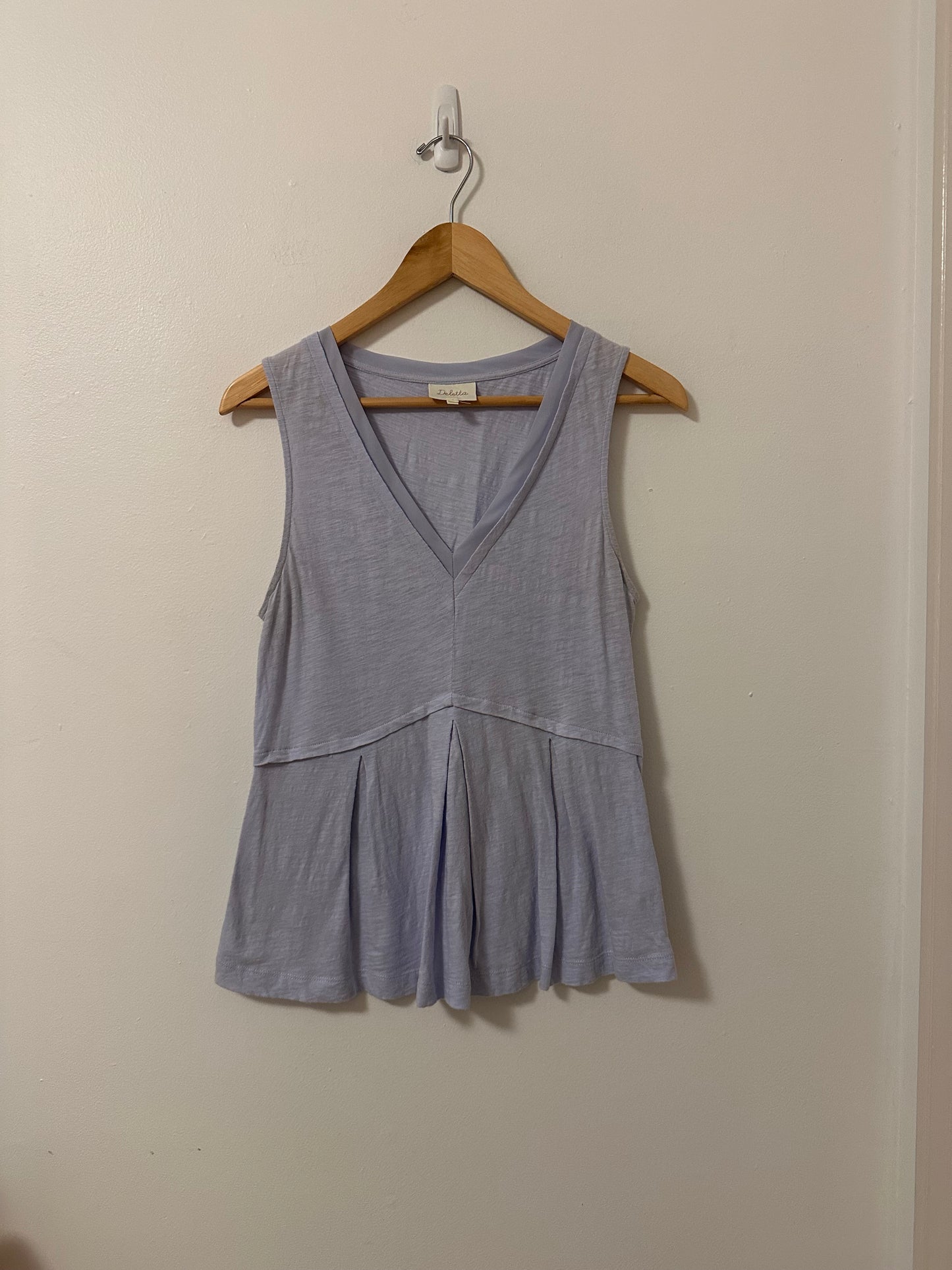 Anthropologie Deletta Amalia Peplum Tank Top in Lavender | Size Medium