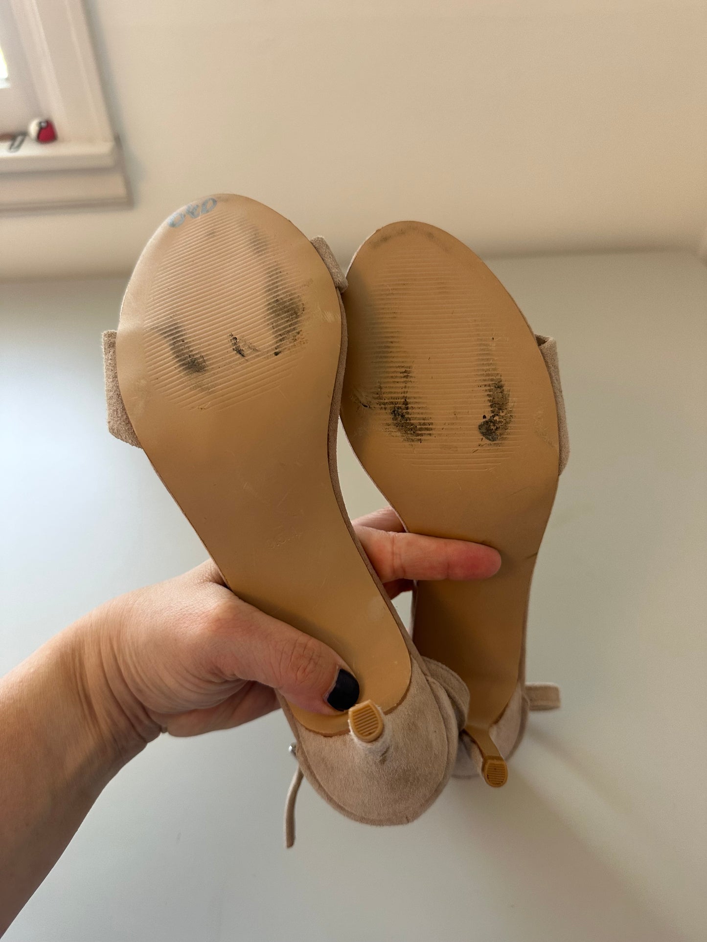 Steve Madden Adelle Tan Suede Strappy Heels | Size 9.5