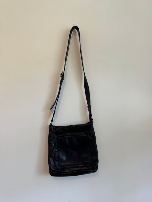 Hobo Black Leather Crossbody Bag