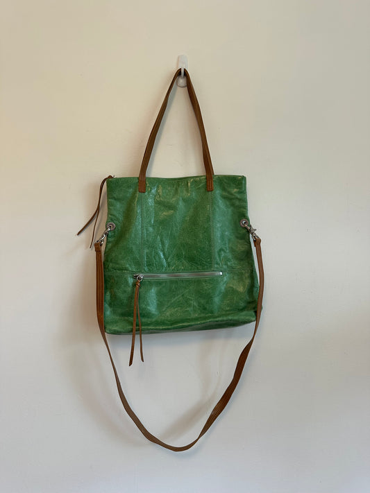 Hobo Green Leather Bag with Brown Straps