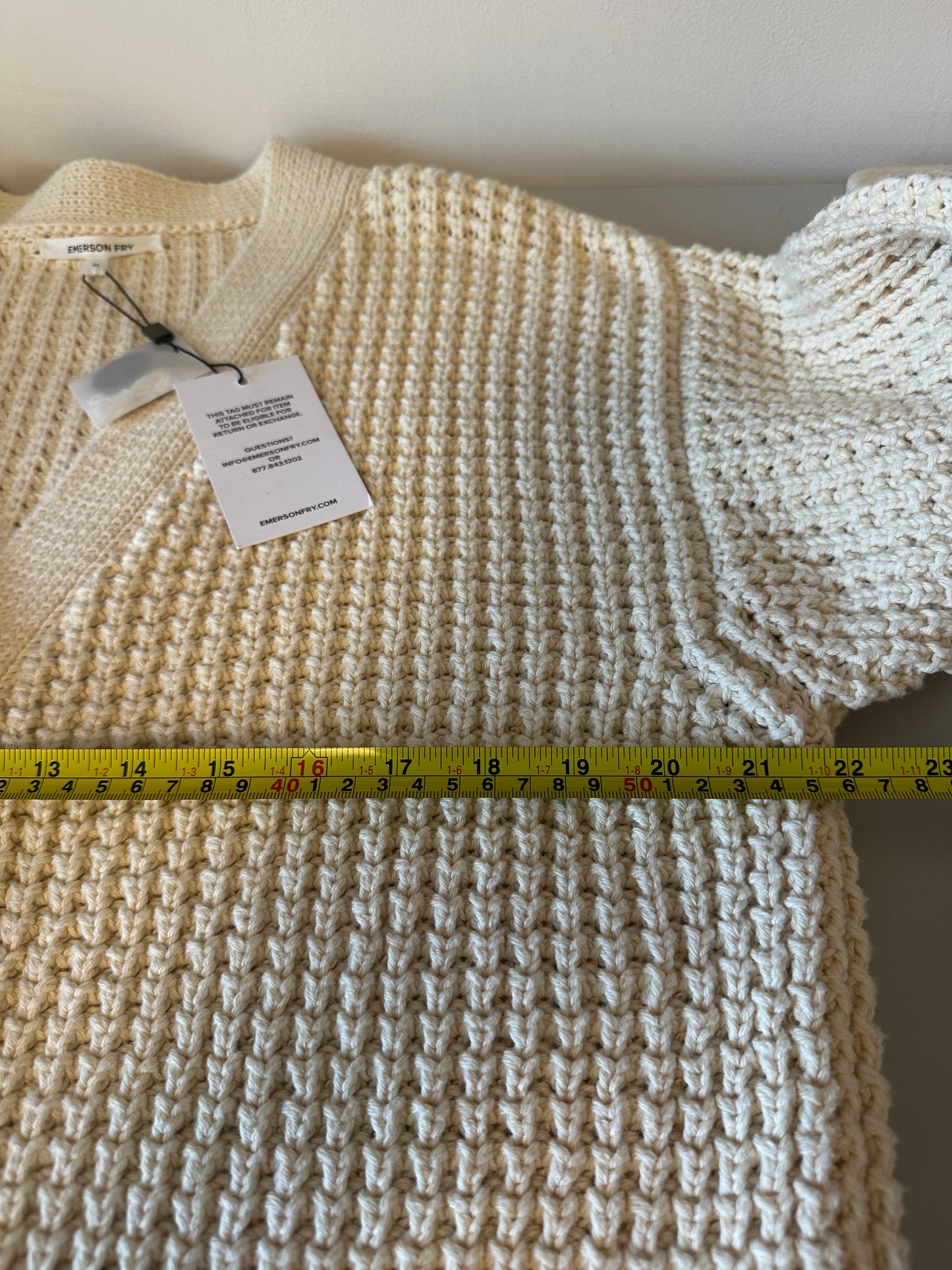NWT Emerson Fry Cozy Cotton Cardigan in Ivory | Size Medium