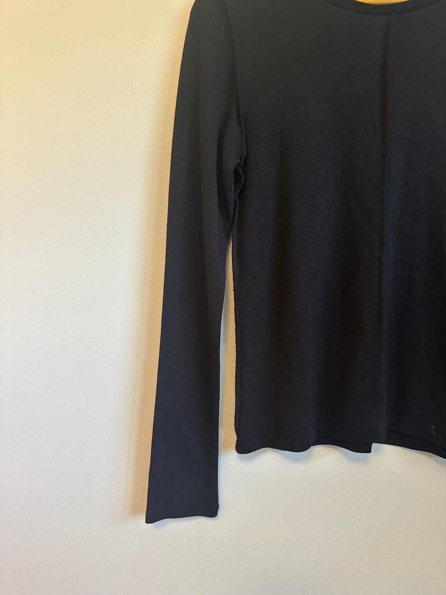 NWT Emerson Fry Amy Crewneck Long Sleeve T-Shirt in Black | Size Medium