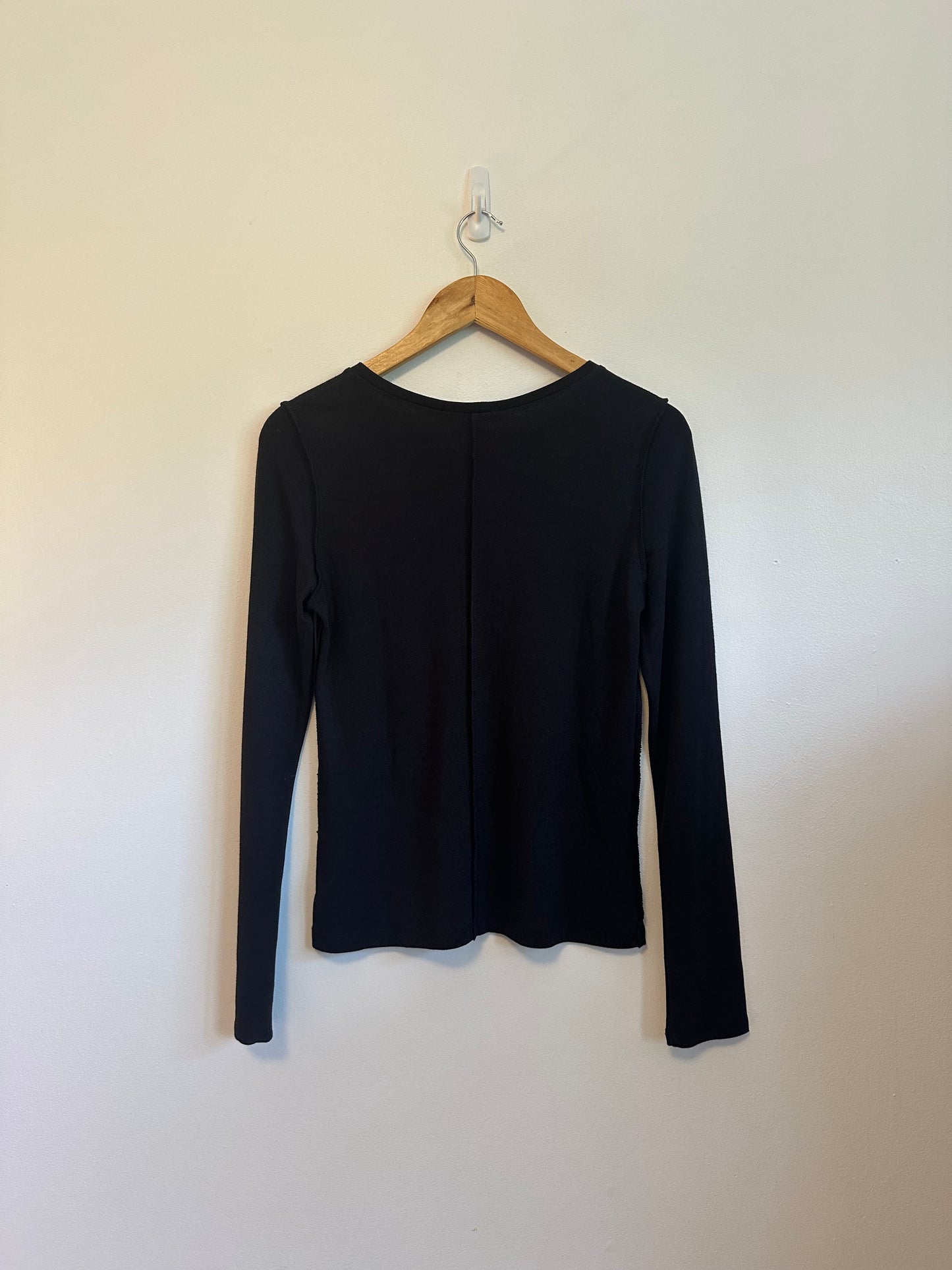 NWT Emerson Fry Amy Crewneck Long Sleeve T-Shirt in Black | Size Medium