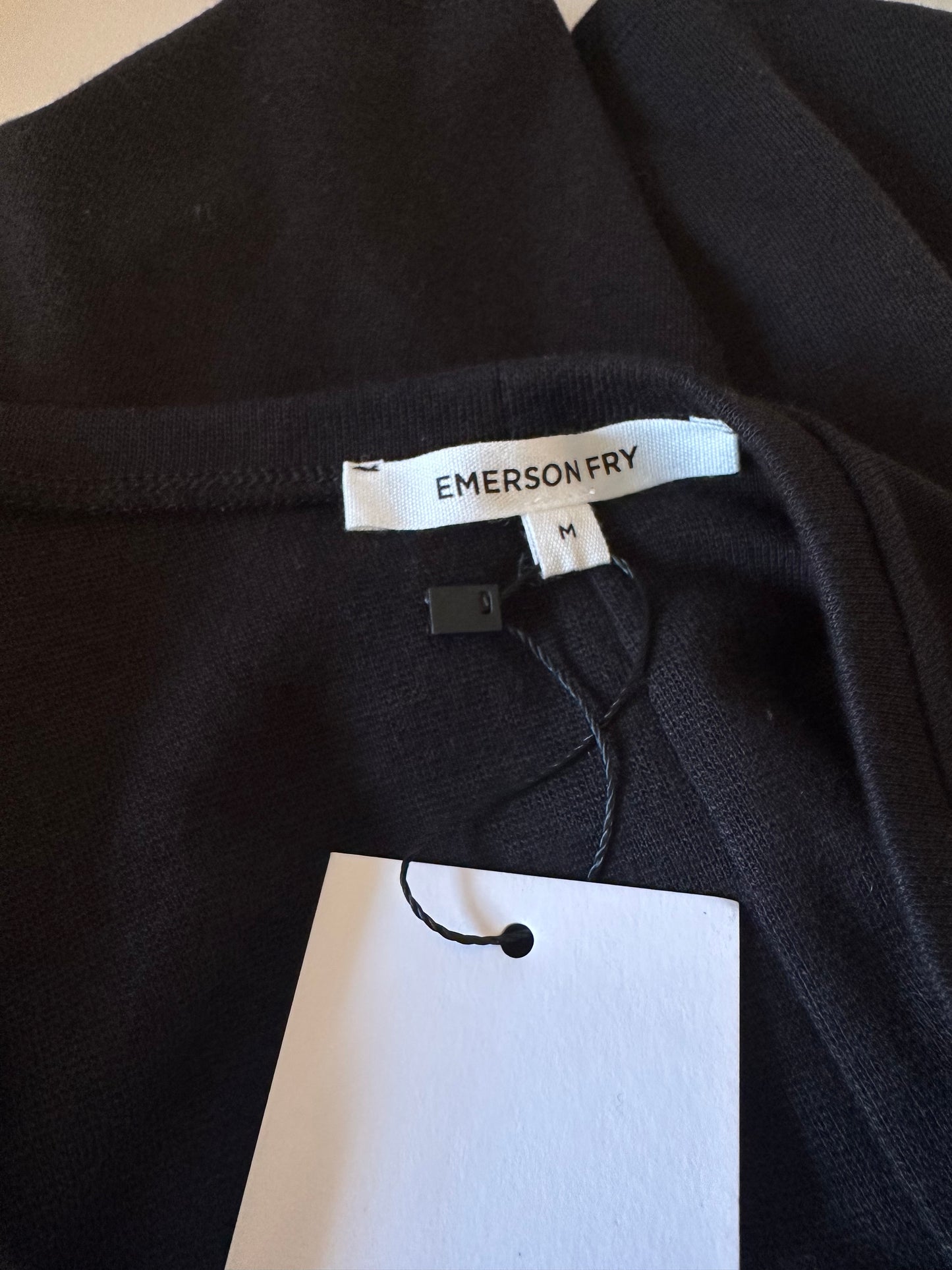 NWT Emerson Fry Amy Crewneck Long Sleeve T-Shirt in Black | Size Medium