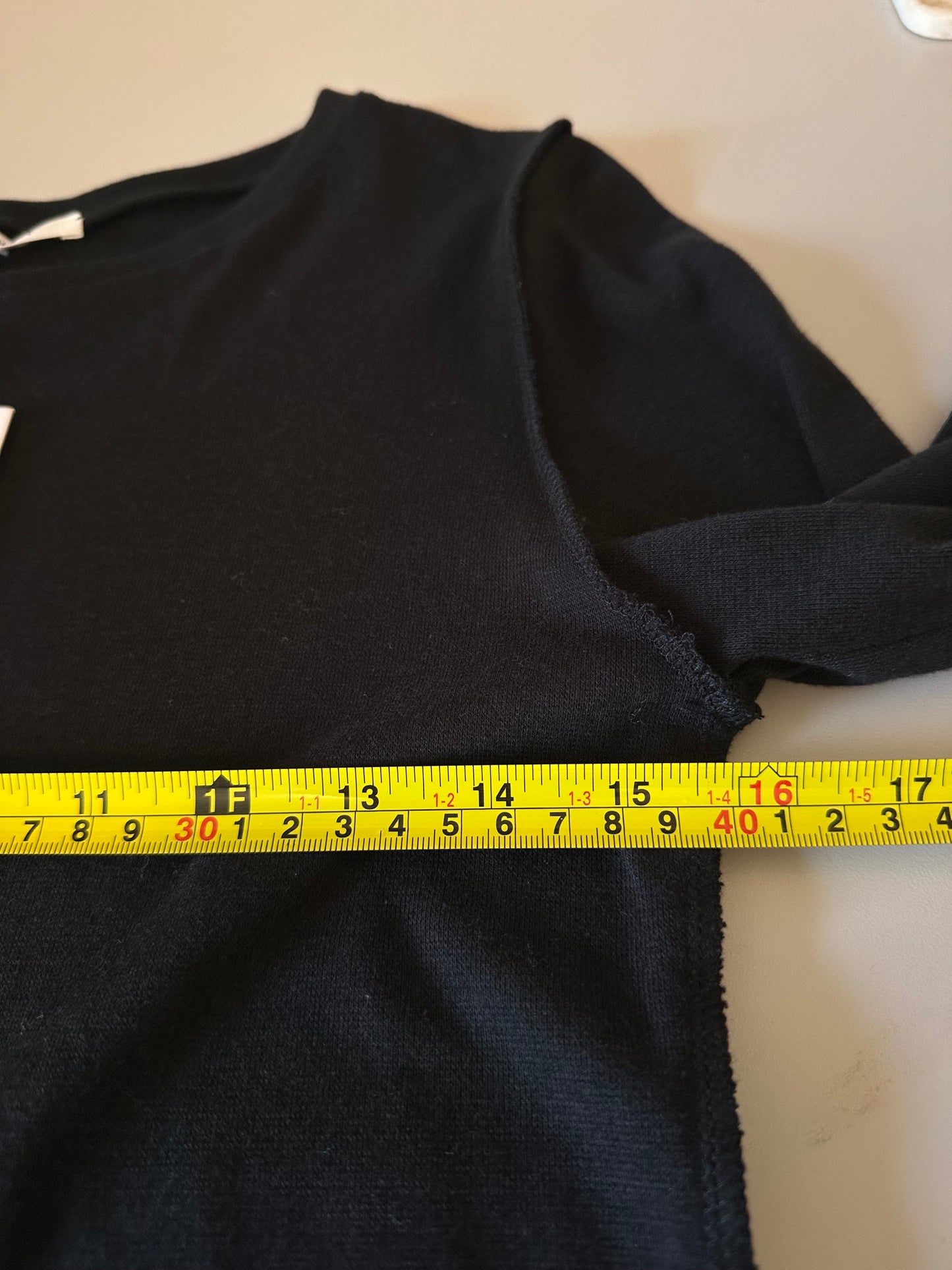 NWT Emerson Fry Amy Crewneck Long Sleeve T-Shirt in Black | Size Medium