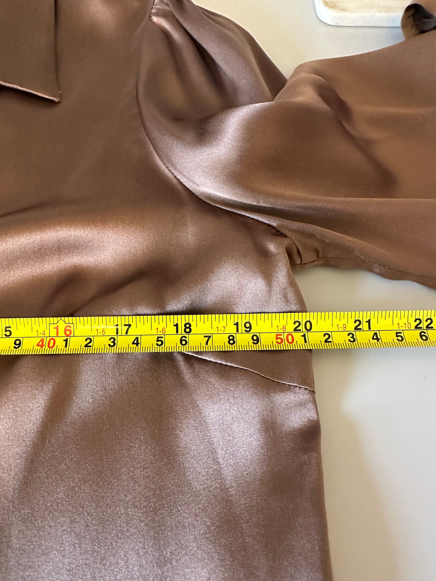 NWT Emerson Fry Silk Frankie Blouse in Latte Brown | Size Medium