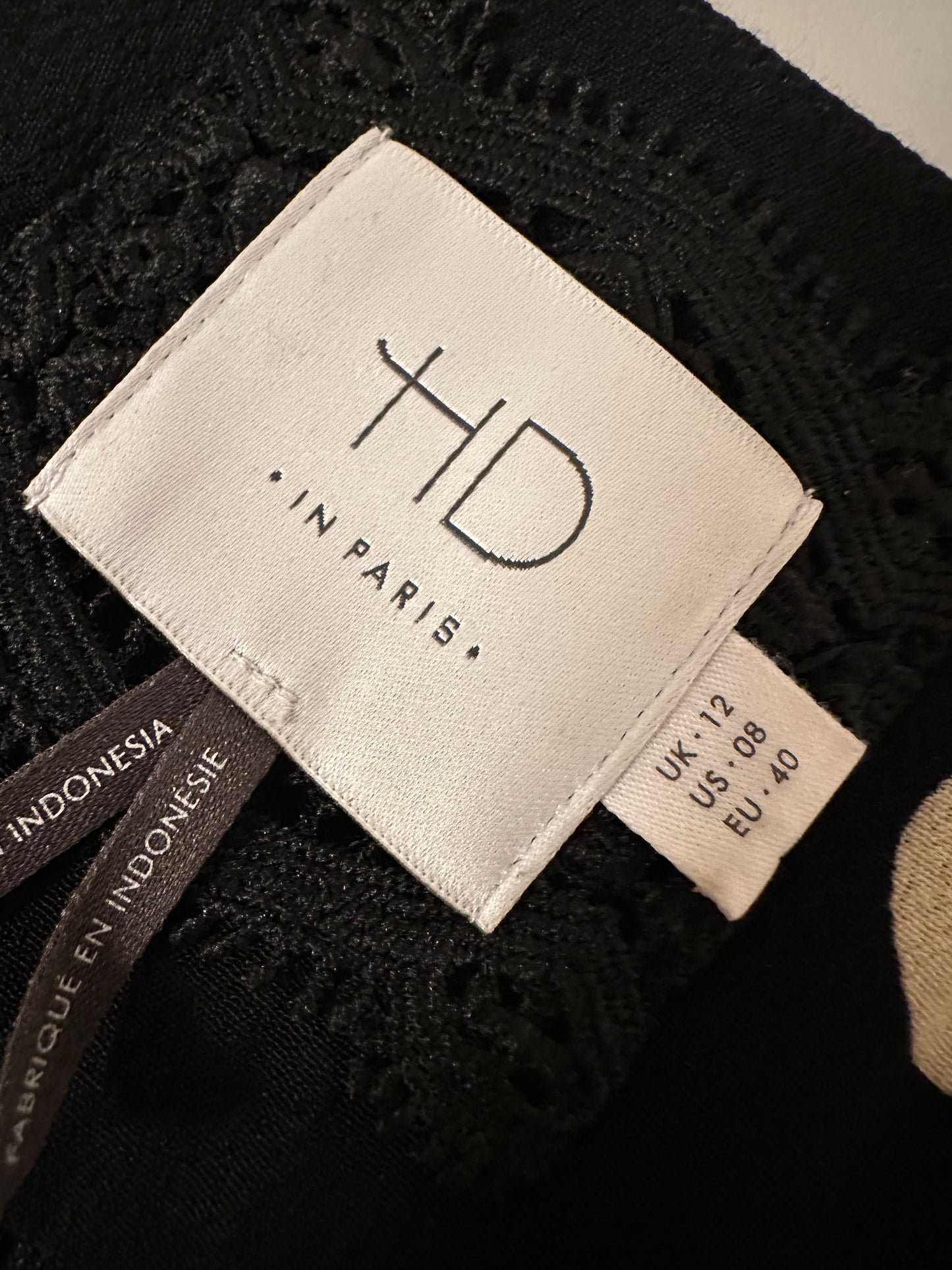 Anthropologie HD in Paris Felicity Mini Dress in Black with Metallic Polka Dots