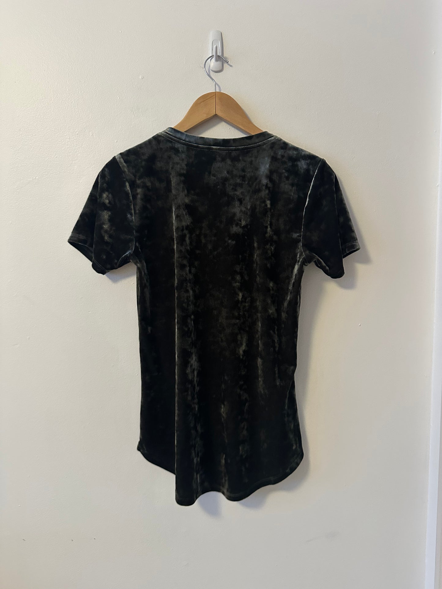 Z Supply Green Crushed Velvet Short Sleeve T-Shirt | Size Small