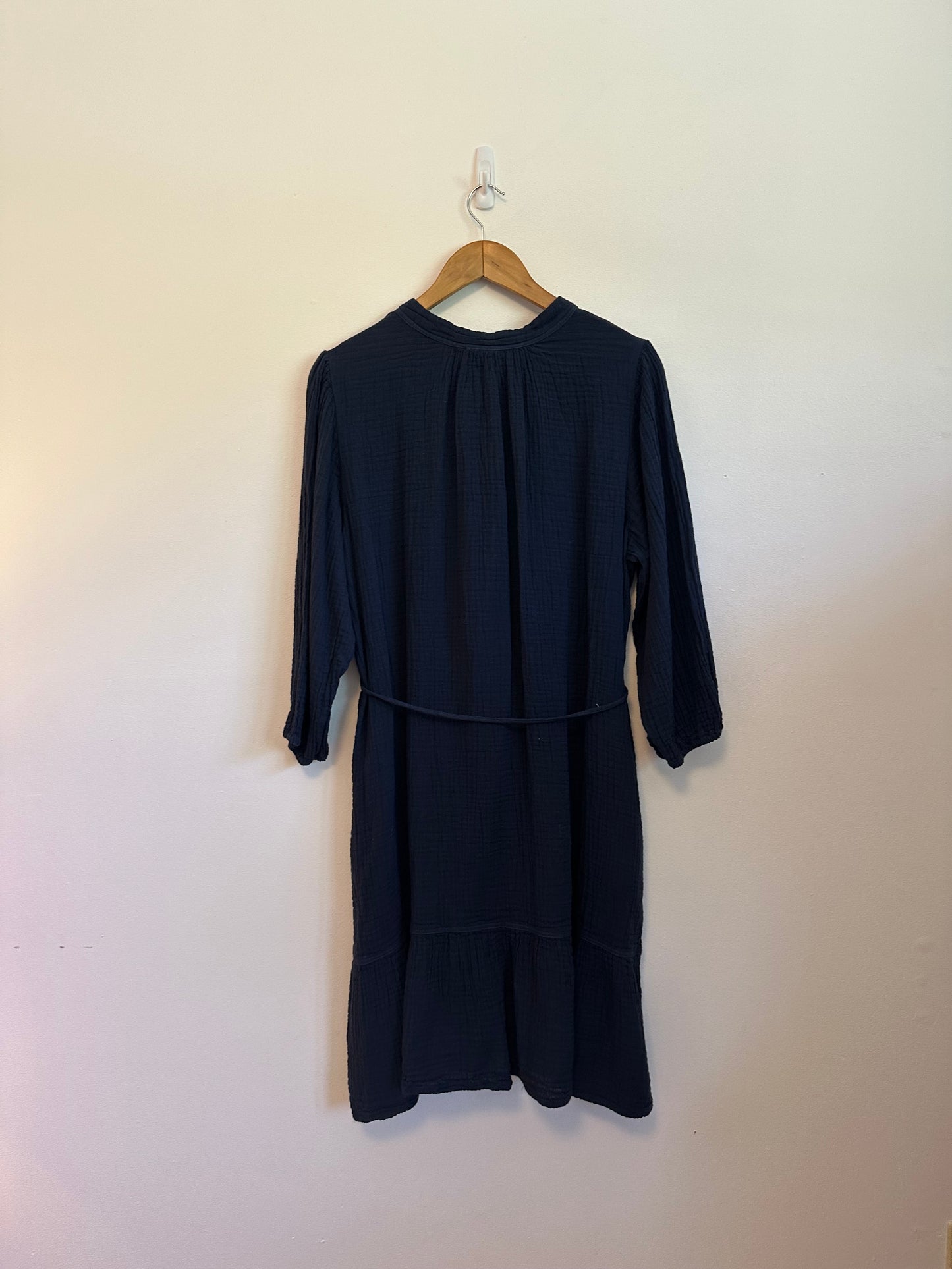 NWT Shannon Passero Cotton Gauze Button Front Dress in Blue | Size Large