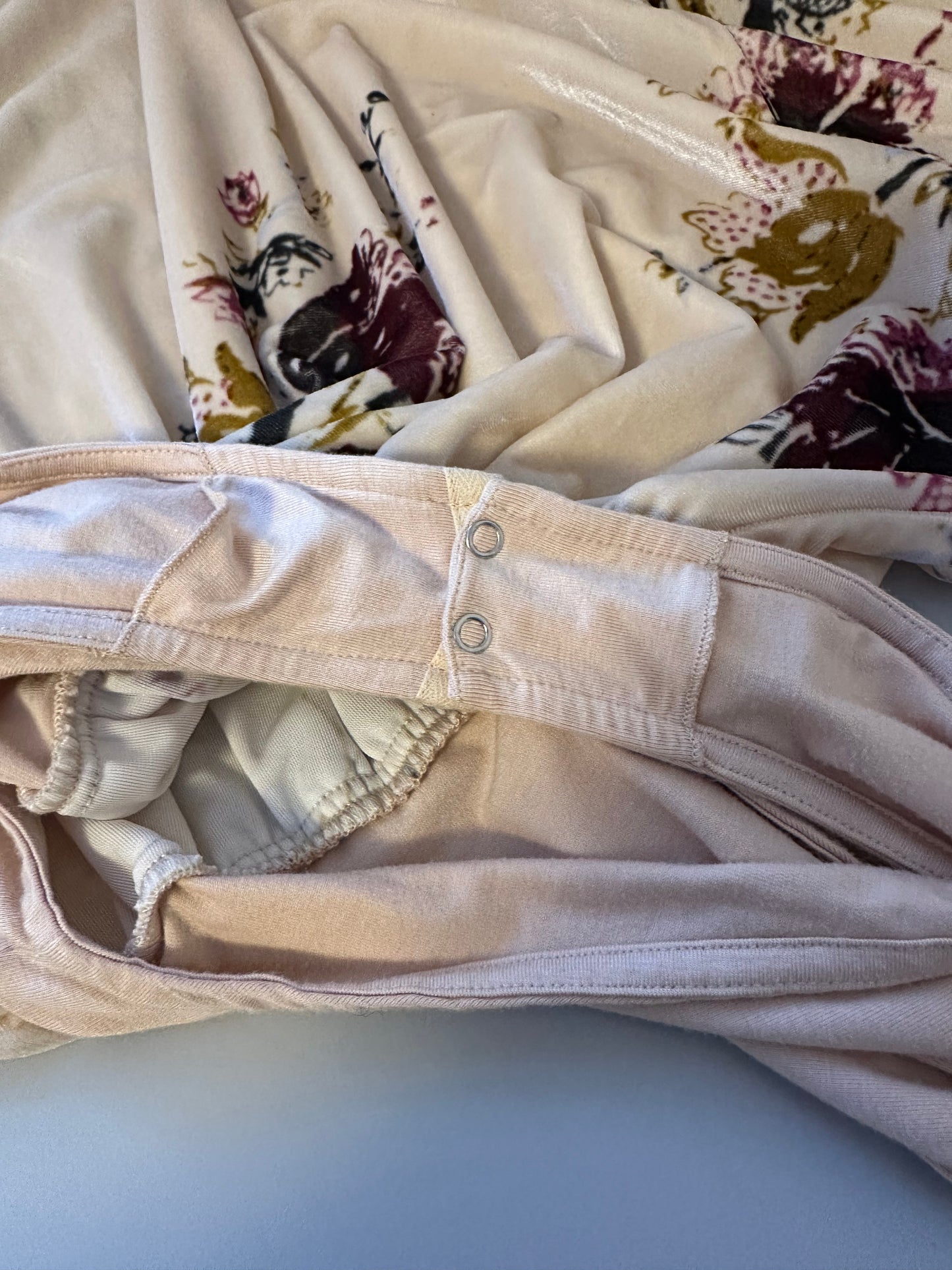 Free People Velvet Slouchy Babe Bodysuit in Neutral Combo | Size XS