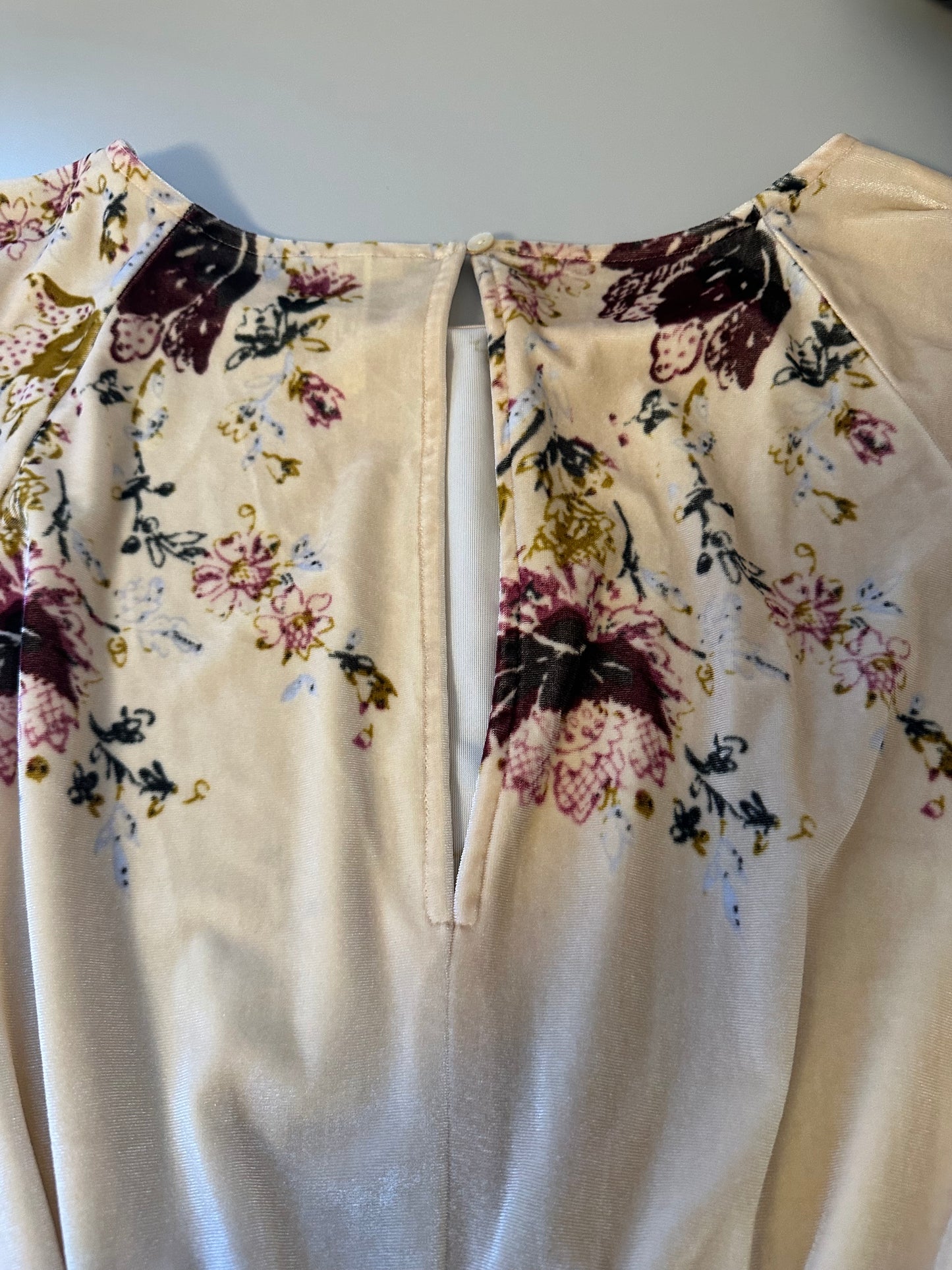 Free People Velvet Slouchy Babe Bodysuit in Neutral Combo | Size XS
