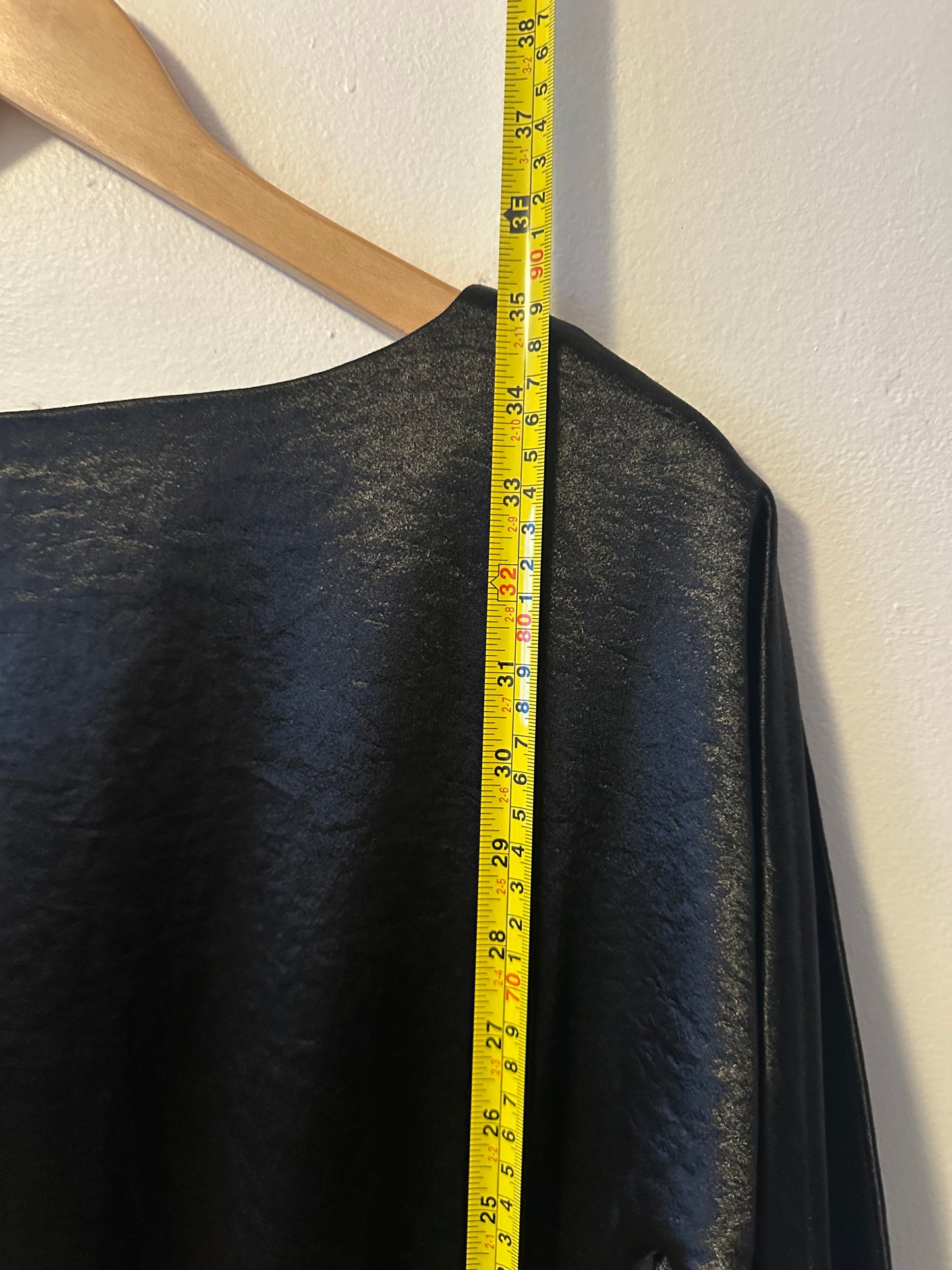 Banana Republic Black Satin Split Sleeve Mini Dress | Size 2