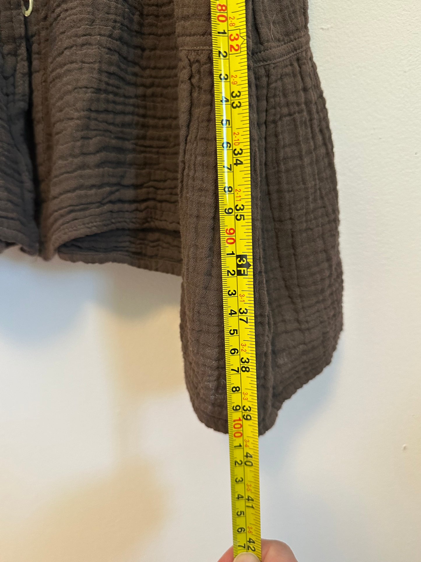NWT Shannon Passero Cotton Gauze Button Front Dress in Brown | Size Medium