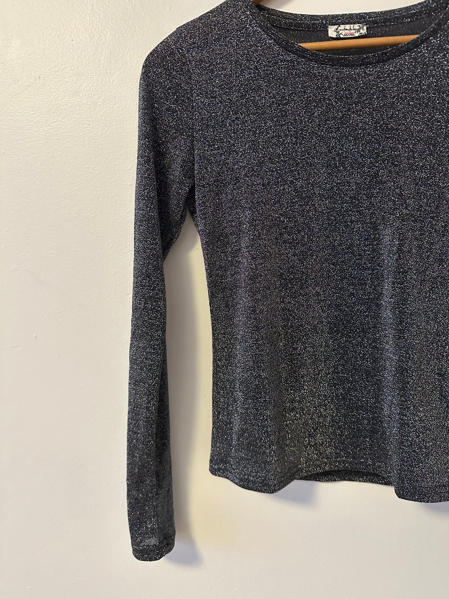 Free People Intimately Glitter Shimmer Long Sleeve Top | Size XS