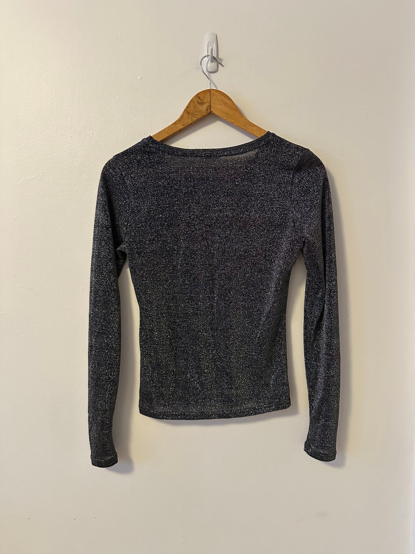 Free People Intimately Glitter Shimmer Long Sleeve Top | Size XS