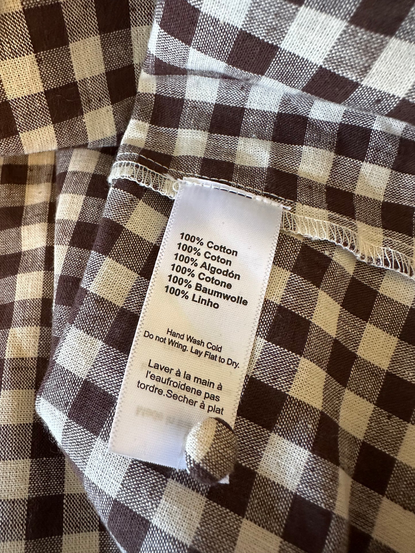 NWT Emerson Fry Belle Blouse in Cocoa Gingham | Size Medium