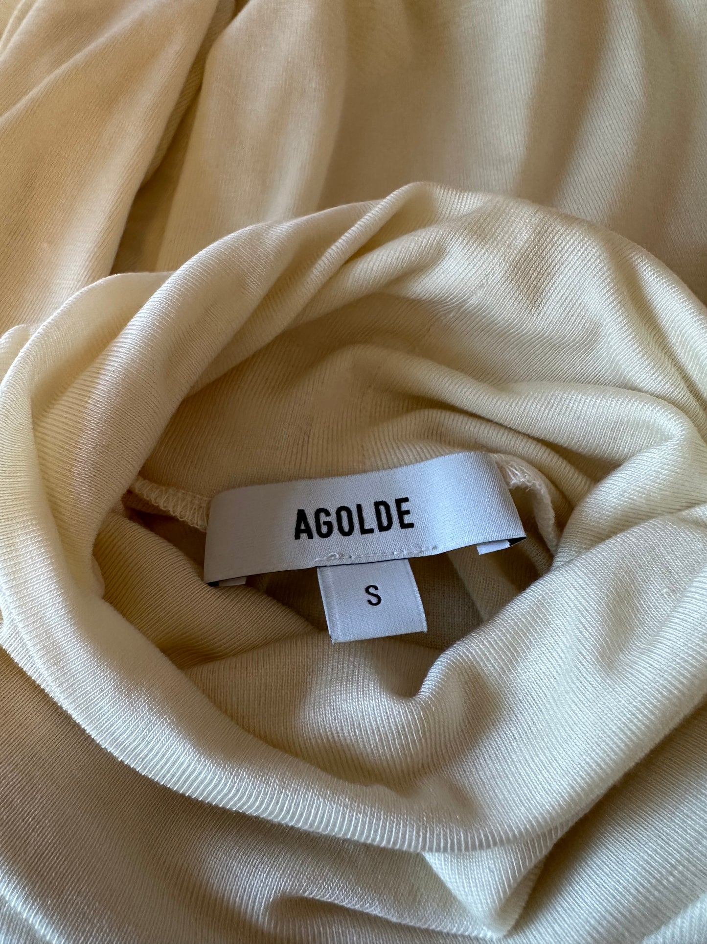 NWT Agolde Pascale Turtleneck in Oatmilk | Size Small