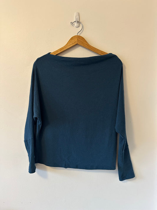 Six Fifty The Anywhere Wide Neck Top in Teal | Size Small
