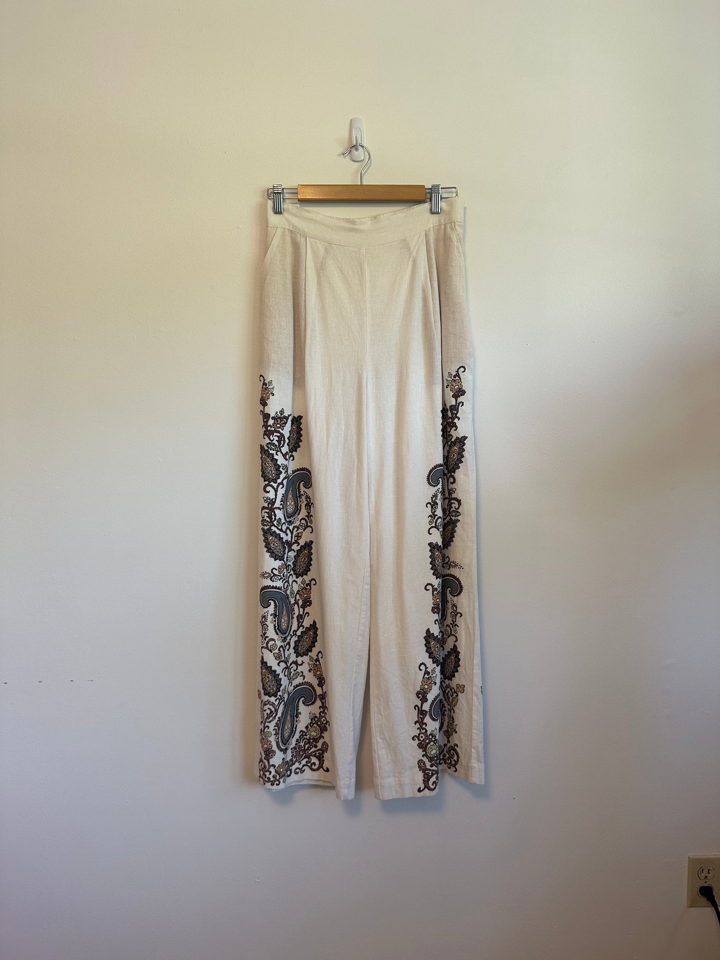 NWT Cleobella Beau Wide Leg Linen and Cotton Pants | Size Small