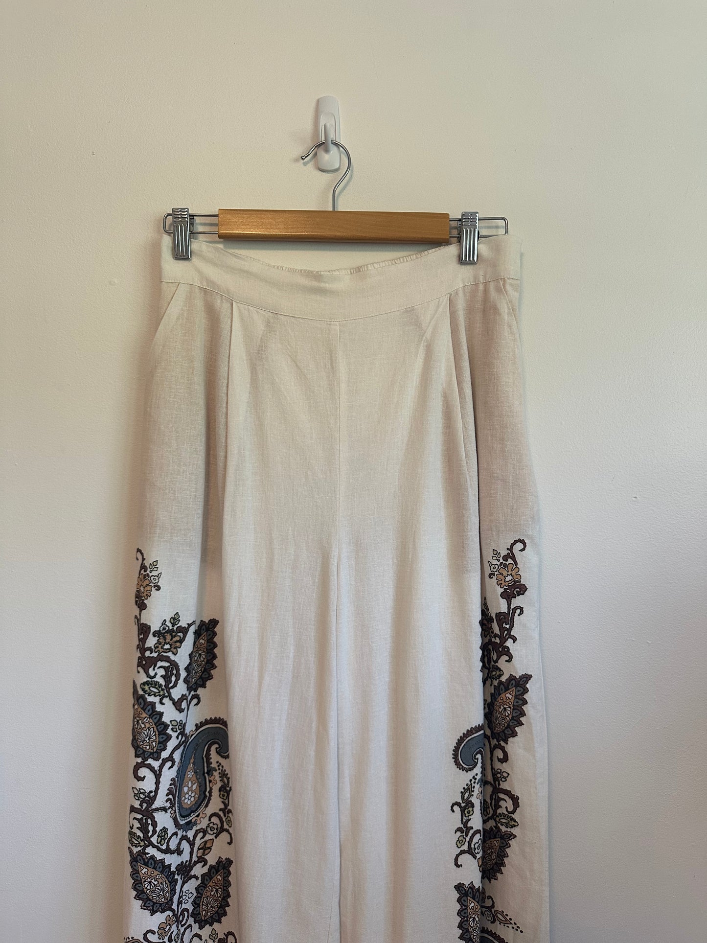 NWT Cleobella Beau Wide Leg Linen and Cotton Pants | Size Small