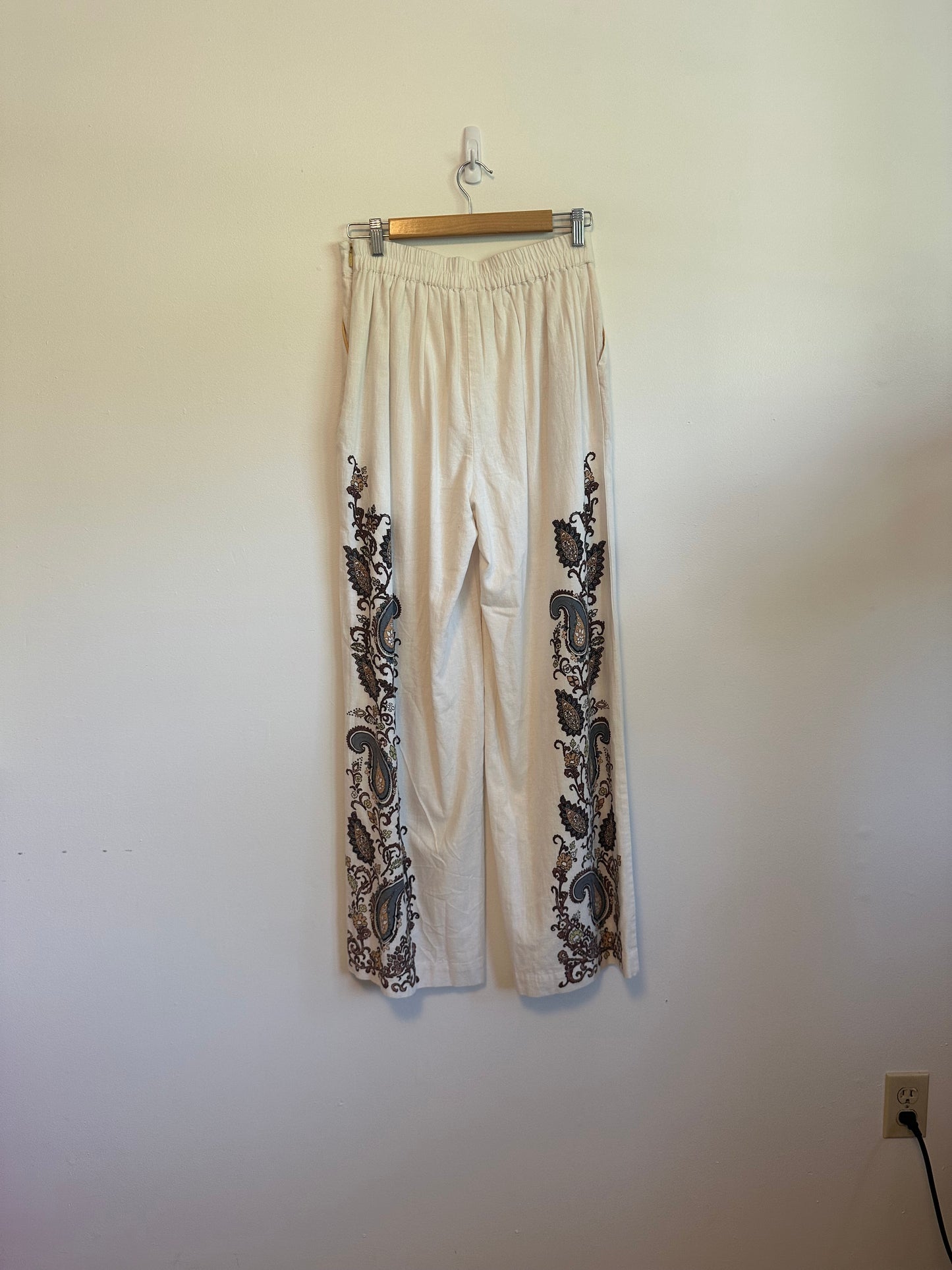 NWT Cleobella Beau Wide Leg Linen and Cotton Pants | Size Small