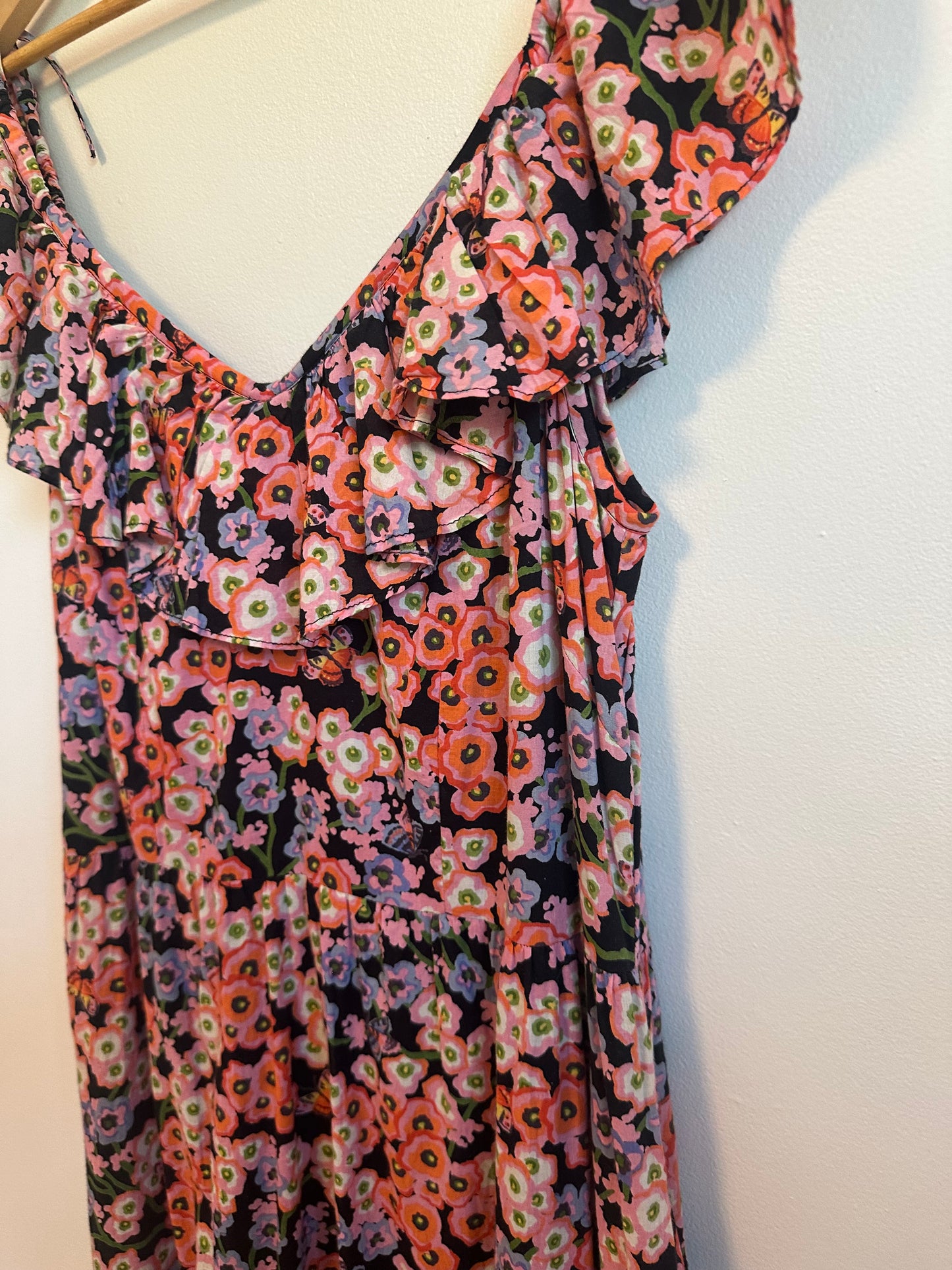 NWT Banjanan Cotton Floral Iggy Maxi Dress | Size Large