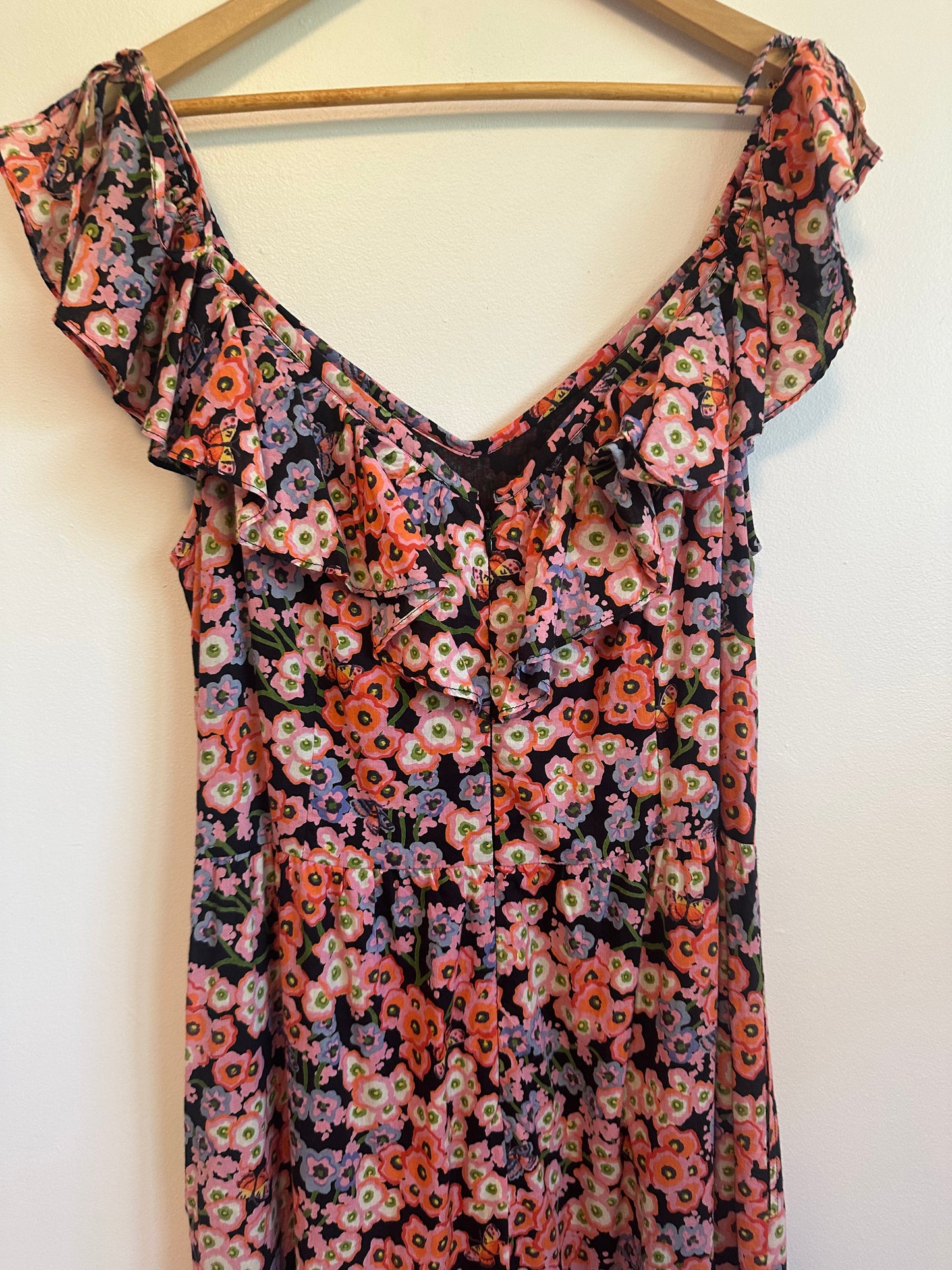 NWT Banjanan Cotton Floral Iggy Maxi Dress | Size Large