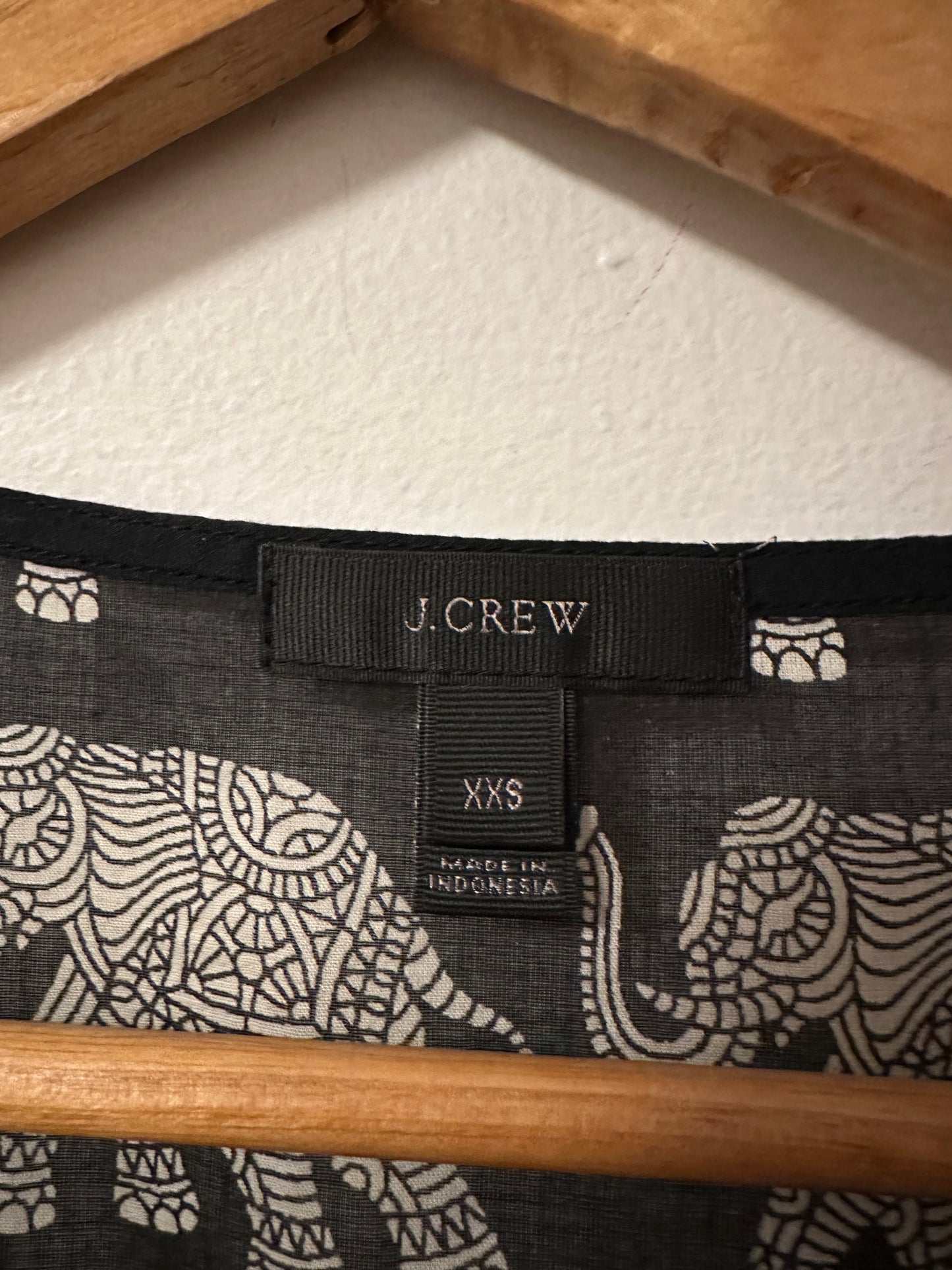 J. Crew Sheer Cover Up With Elephant Batik Pattern | Size XXS