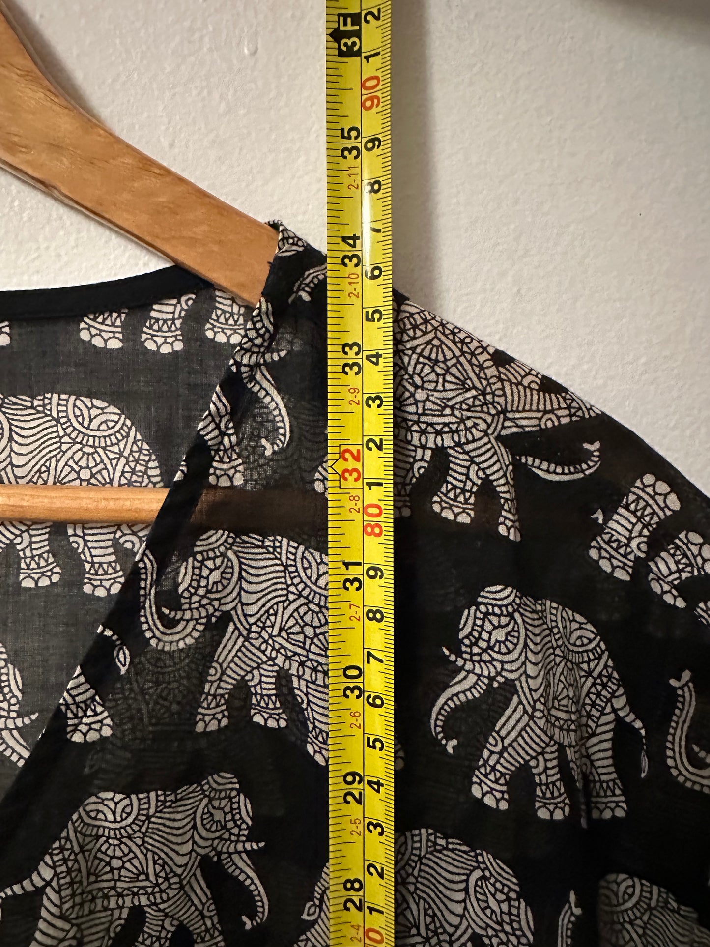 J. Crew Sheer Cover Up With Elephant Batik Pattern | Size XXS