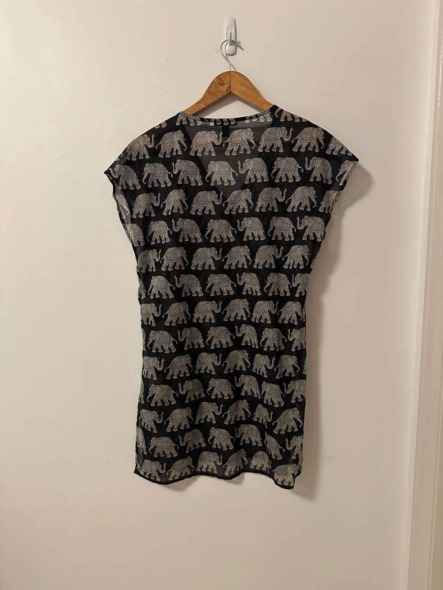 J. Crew Sheer Cover Up With Elephant Batik Pattern | Size XXS